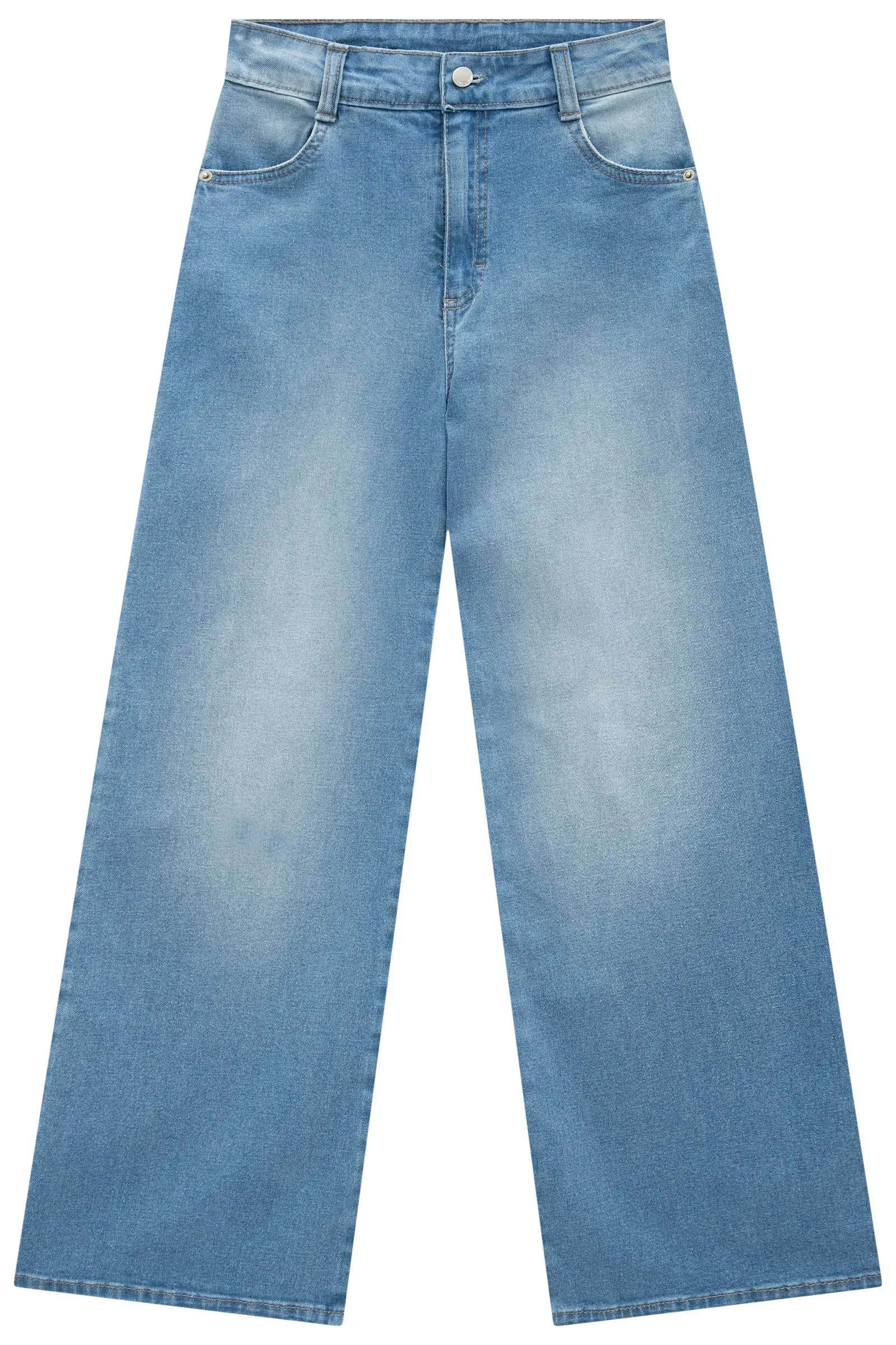 Calça Wide Leg em Jeans com Elastano 95001 Vic&Vicky Teen Menina