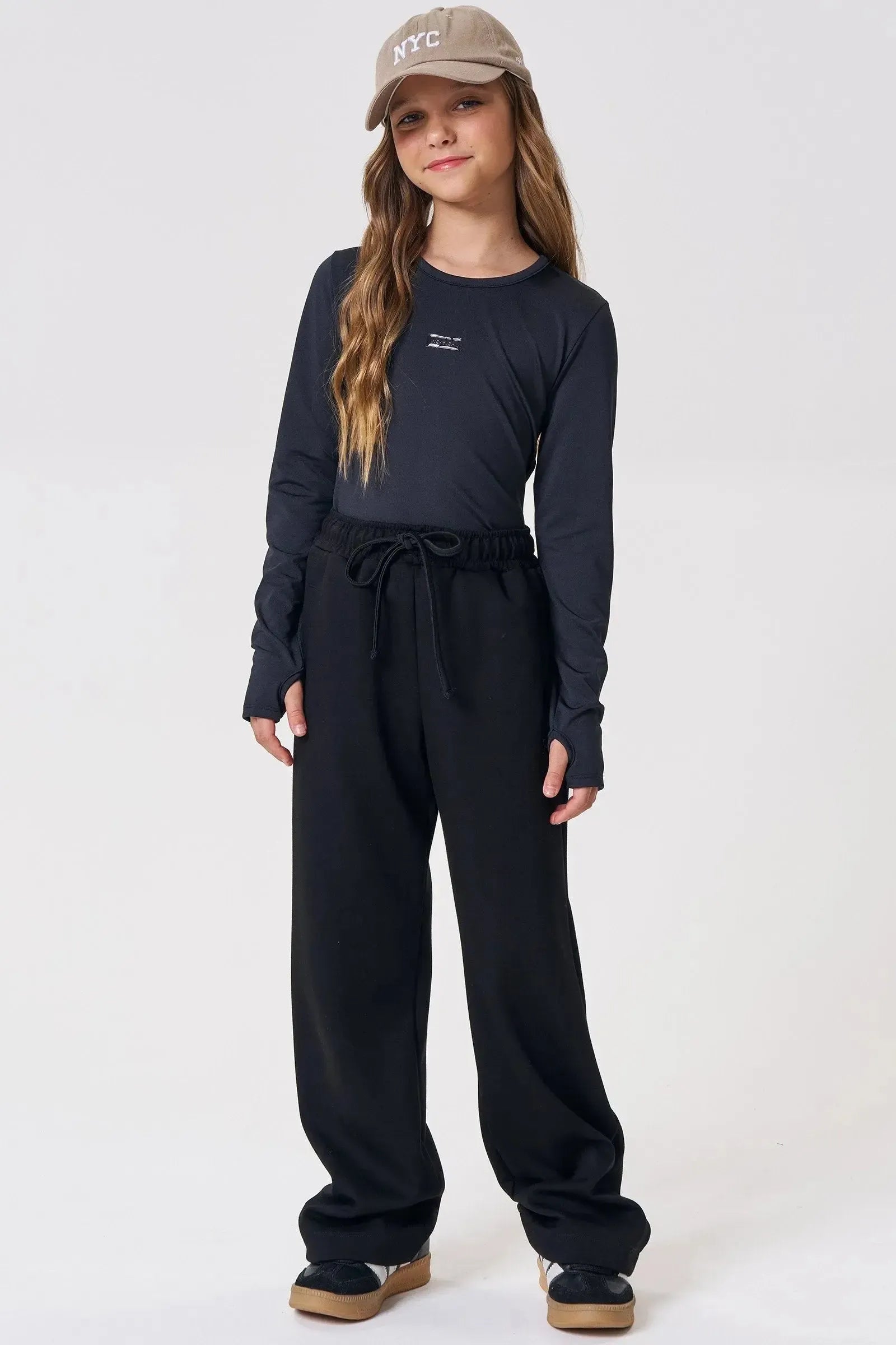 Calça Wide Leg em Malha Tecno New 90865 Vic&Vicky Teen Menina