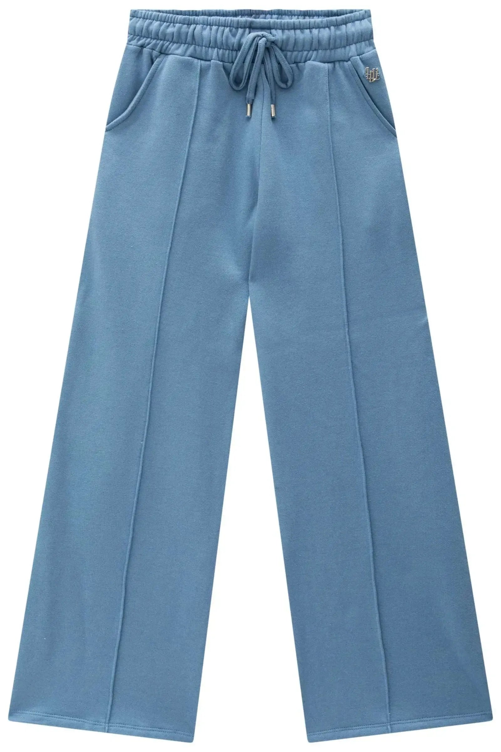 Calça Wide Leg em Moletom com Pelúcia 90391 Lilimoon Teen Menina