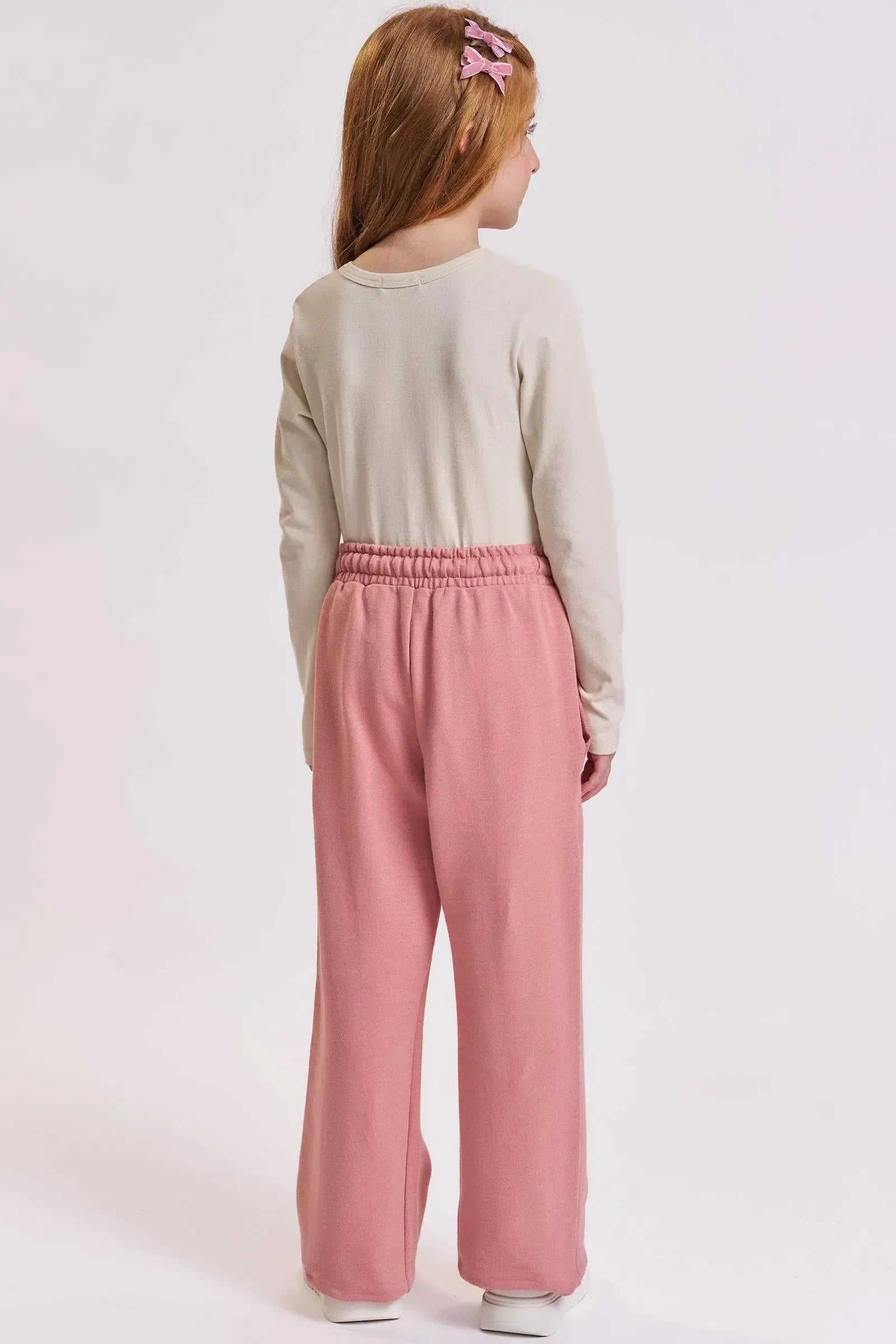 Calça Wide Leg em Moletom sem Pelúcia 89928 Kukiê Infantil Menina