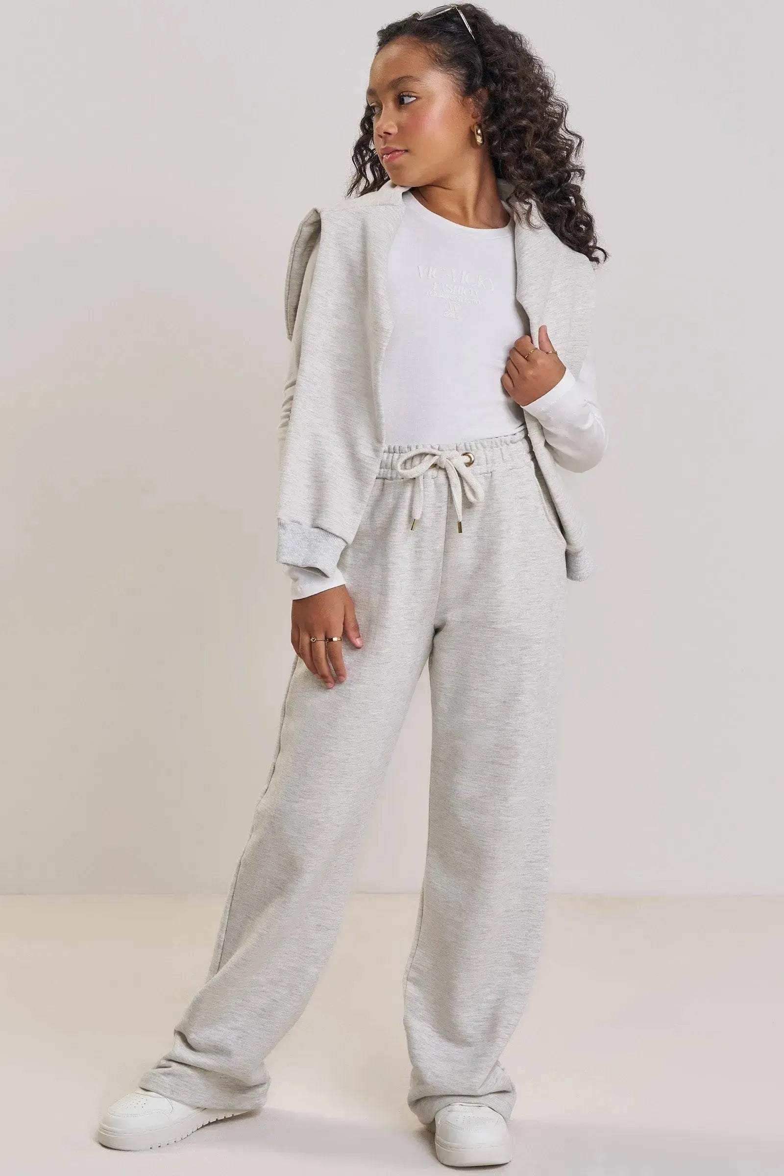 Calça Wide Leg em Moletom sem Pelúcia 90594 Vic&Vicky Teen Menina