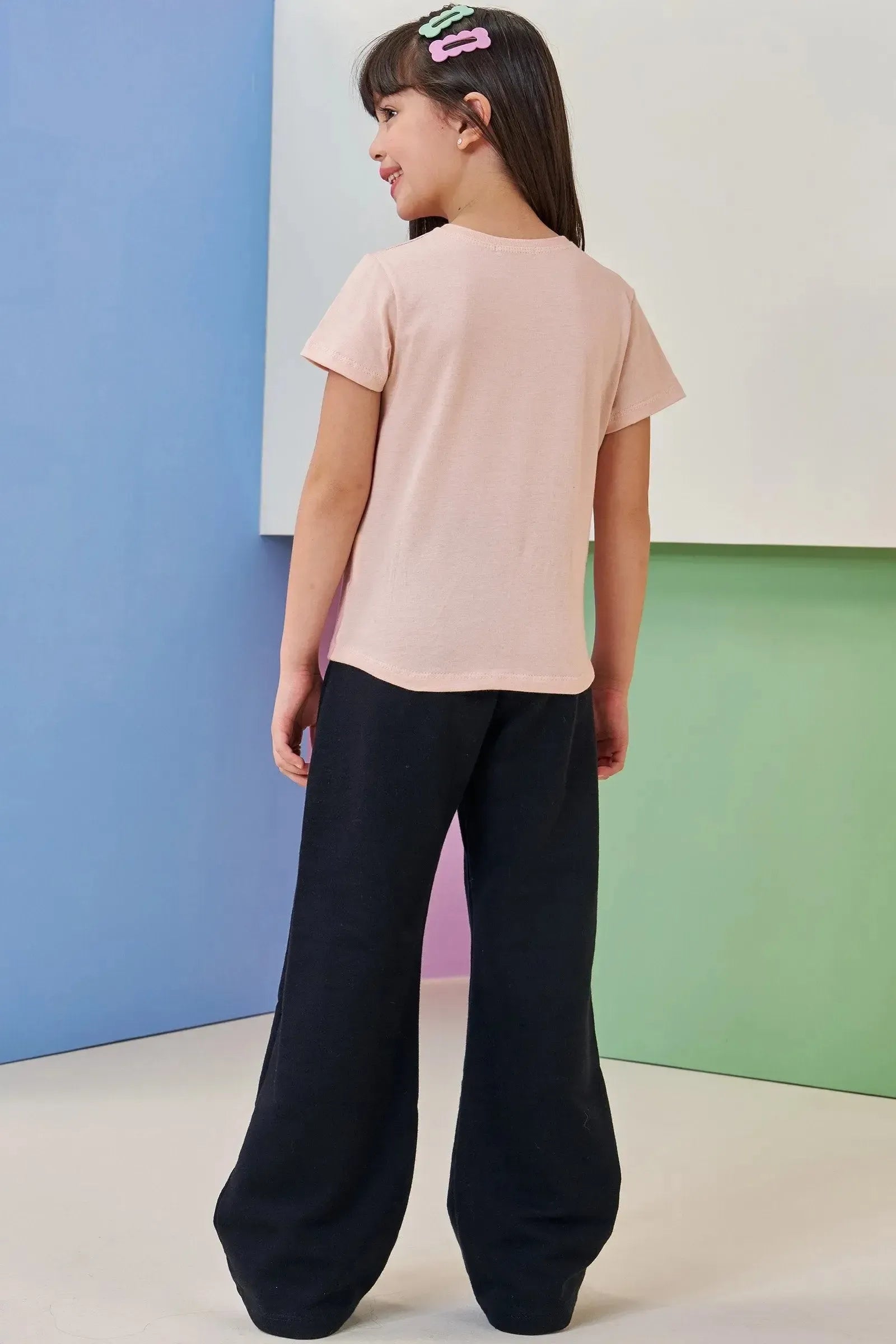 Calça Wide Leg em Moletom sem Pelúcia 92574 Infanti Infantil Menina
