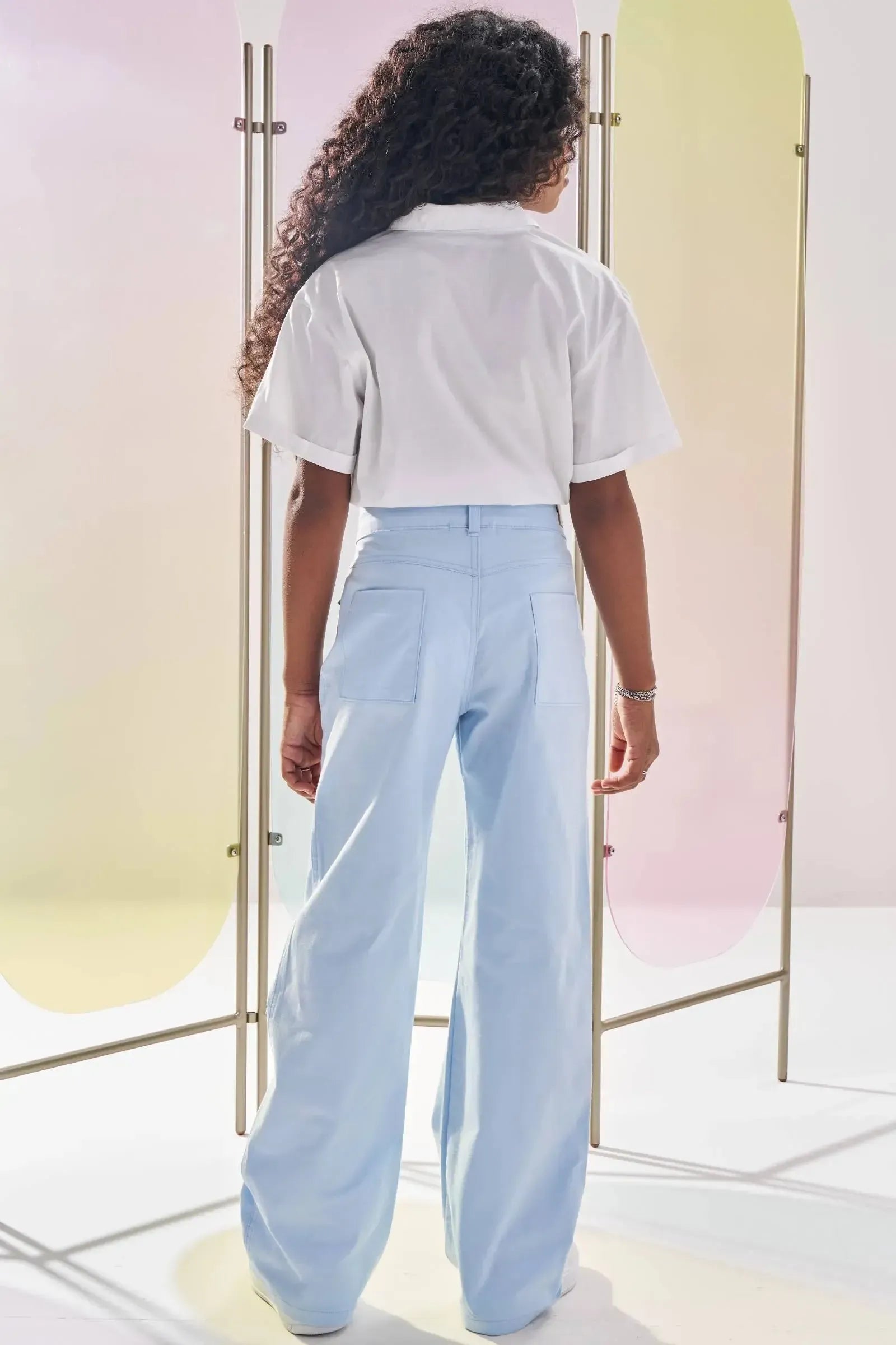 Calça Wide Leg em Sarja com Elastano 83407 Lilimoon Teen Menina