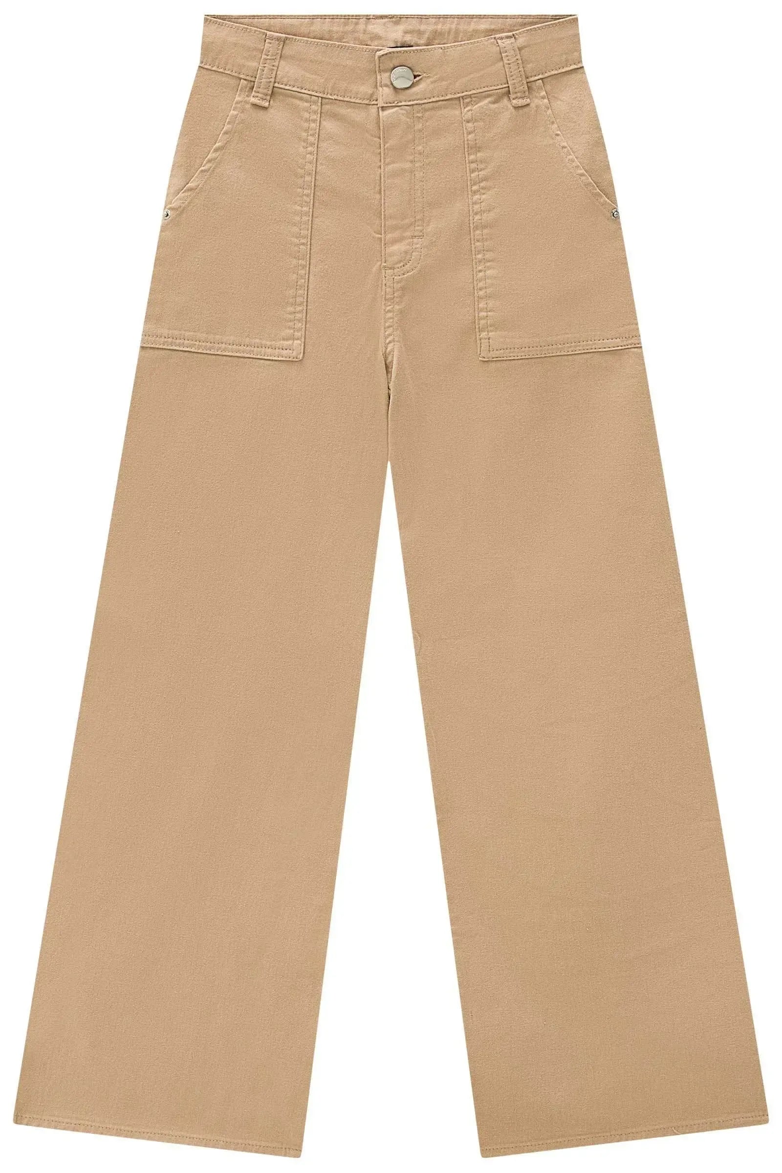 Calça Wide Leg em Sarja com Elastano 89440 Vic&Vicky Teen Menina