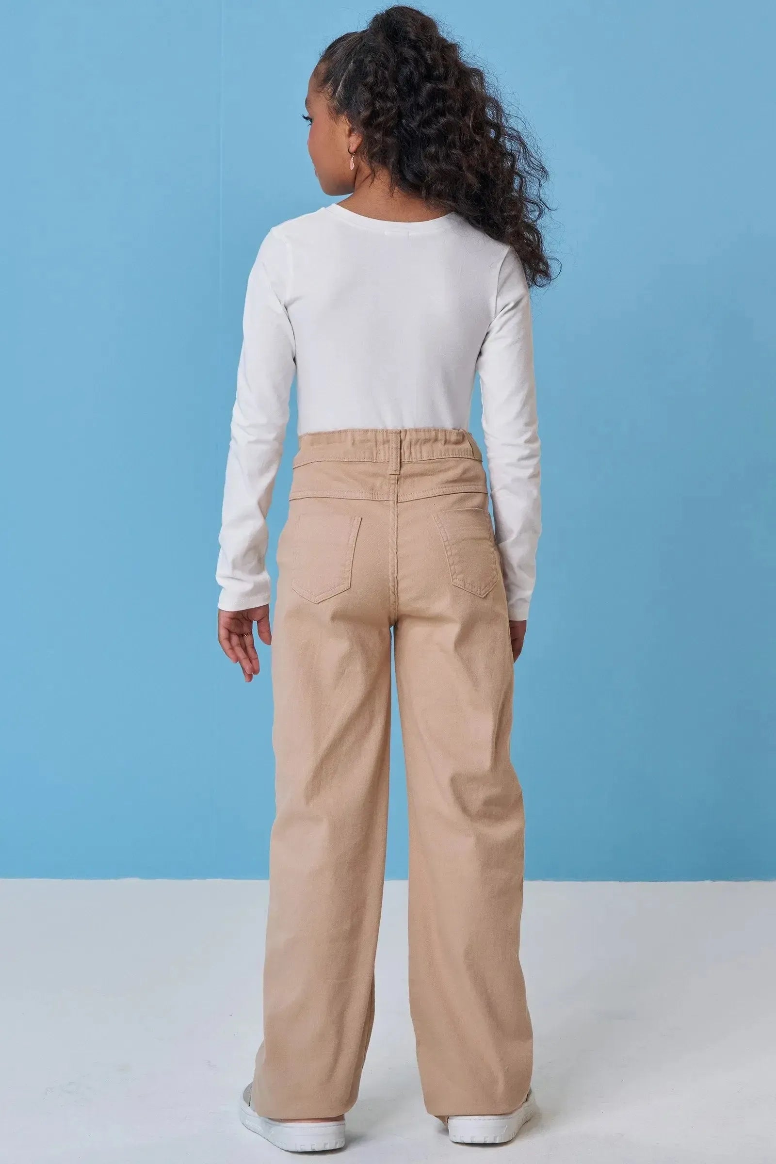 Calça Wide Leg em Sarja com Elastano 89440 Vic&Vicky Teen Menina