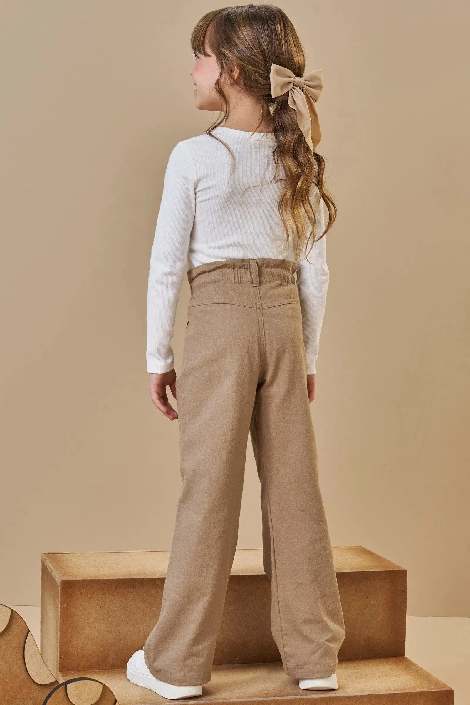 Calça Wide Leg em Sarja com Elastano 92419 Infanti Infantil Menina