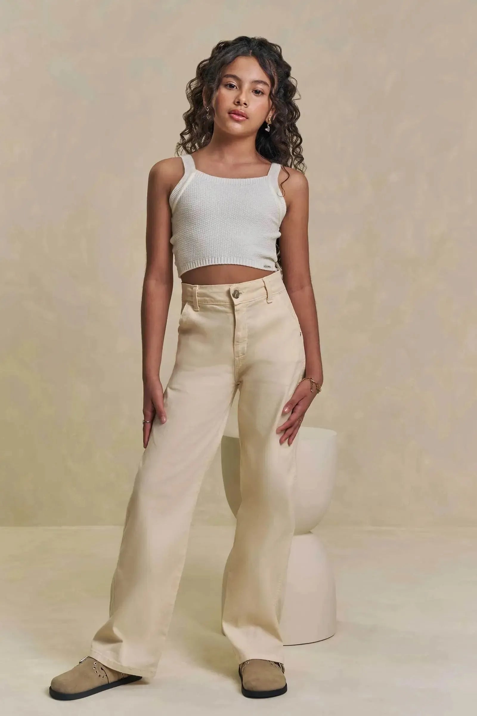 Calça Wide Leg em Sarja com Elastano 94603 Lilimoon Teen Menina