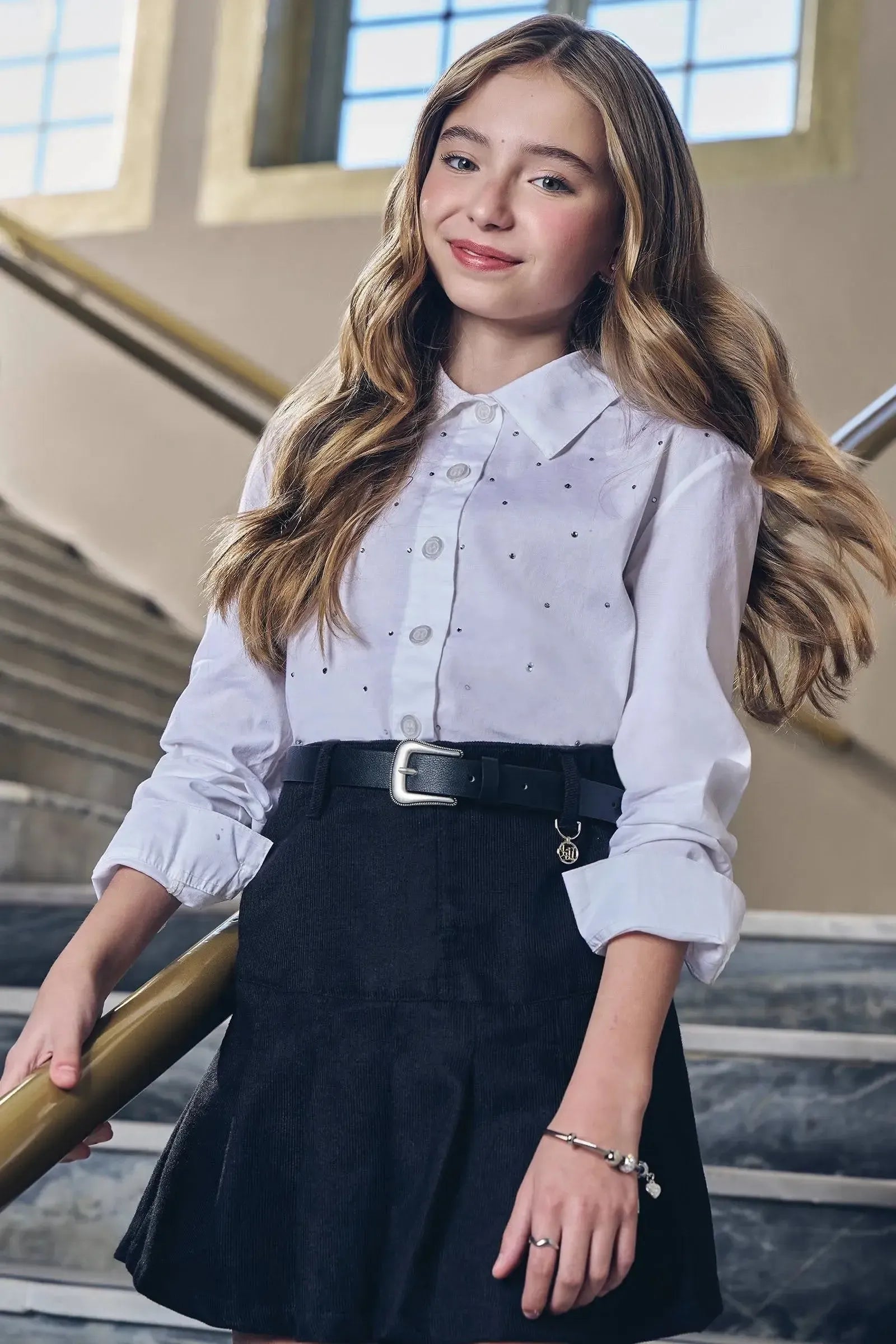 Camisa Boxy em Tricoline Mônaco com Elastano 89162 Lilimoon Teen Menina