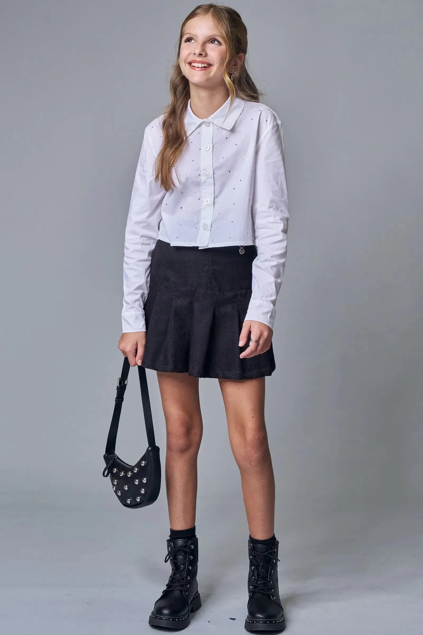 Camisa Boxy em Tricoline Mônaco com Elastano 89162 Lilimoon Teen Menina