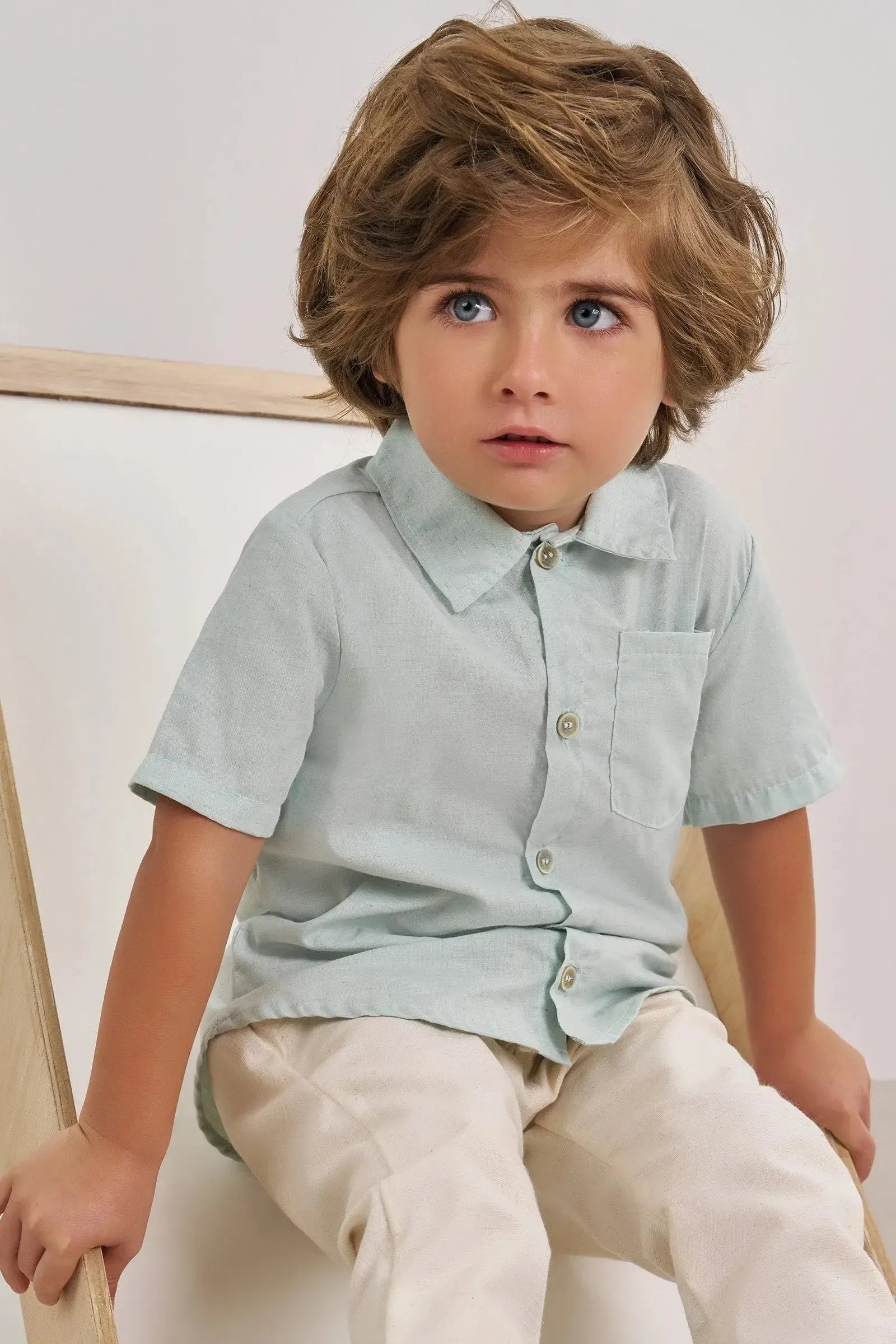 Camisa em Linho Deluxe 86337 Johnny Fox Bebê Menino