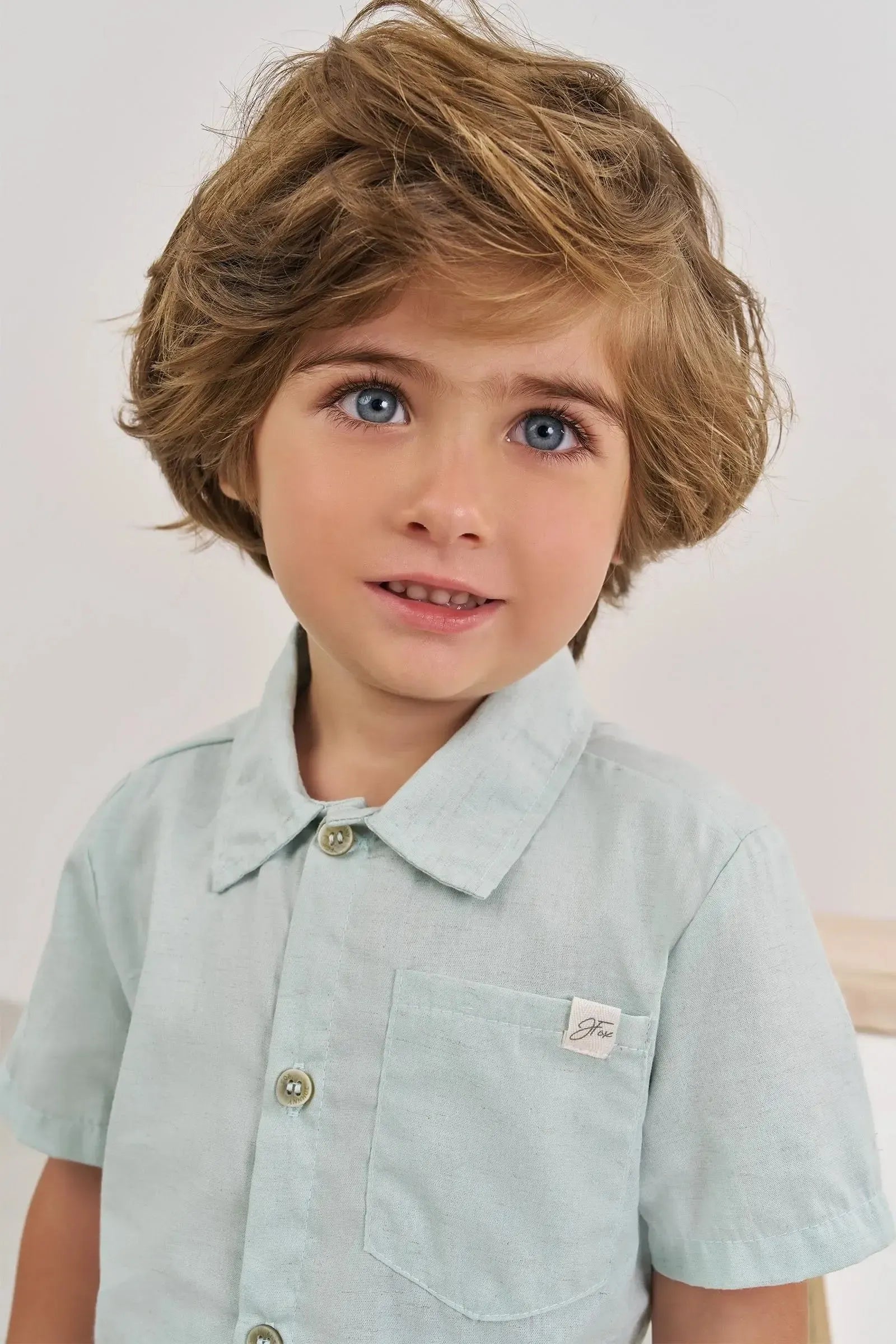 Camisa em Linho Deluxe 86337 Johnny Fox Bebê Menino