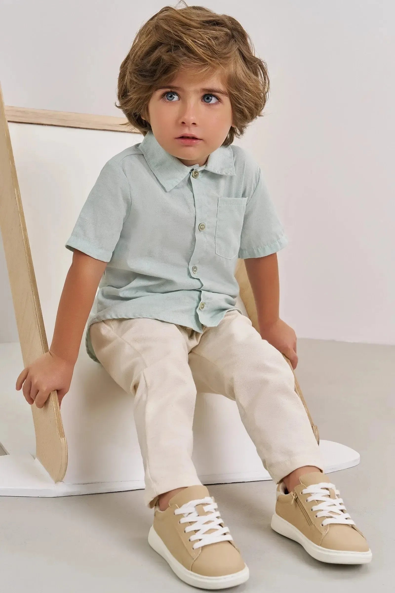 Camisa em Linho Deluxe 86337 Johnny Fox Bebê Menino