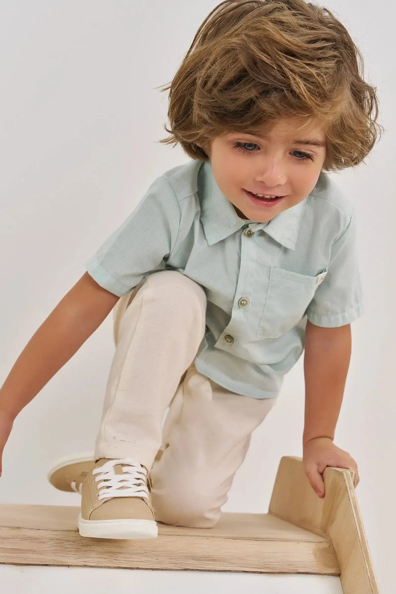 Camisa em Linho Deluxe 86337 Johnny Fox Bebê Menino