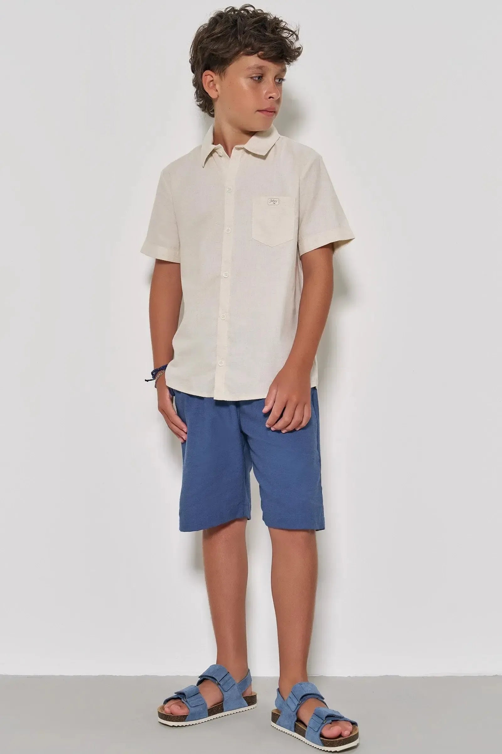 Camisa em Linho Deluxe 86845 Johnny Fox Teen Menino