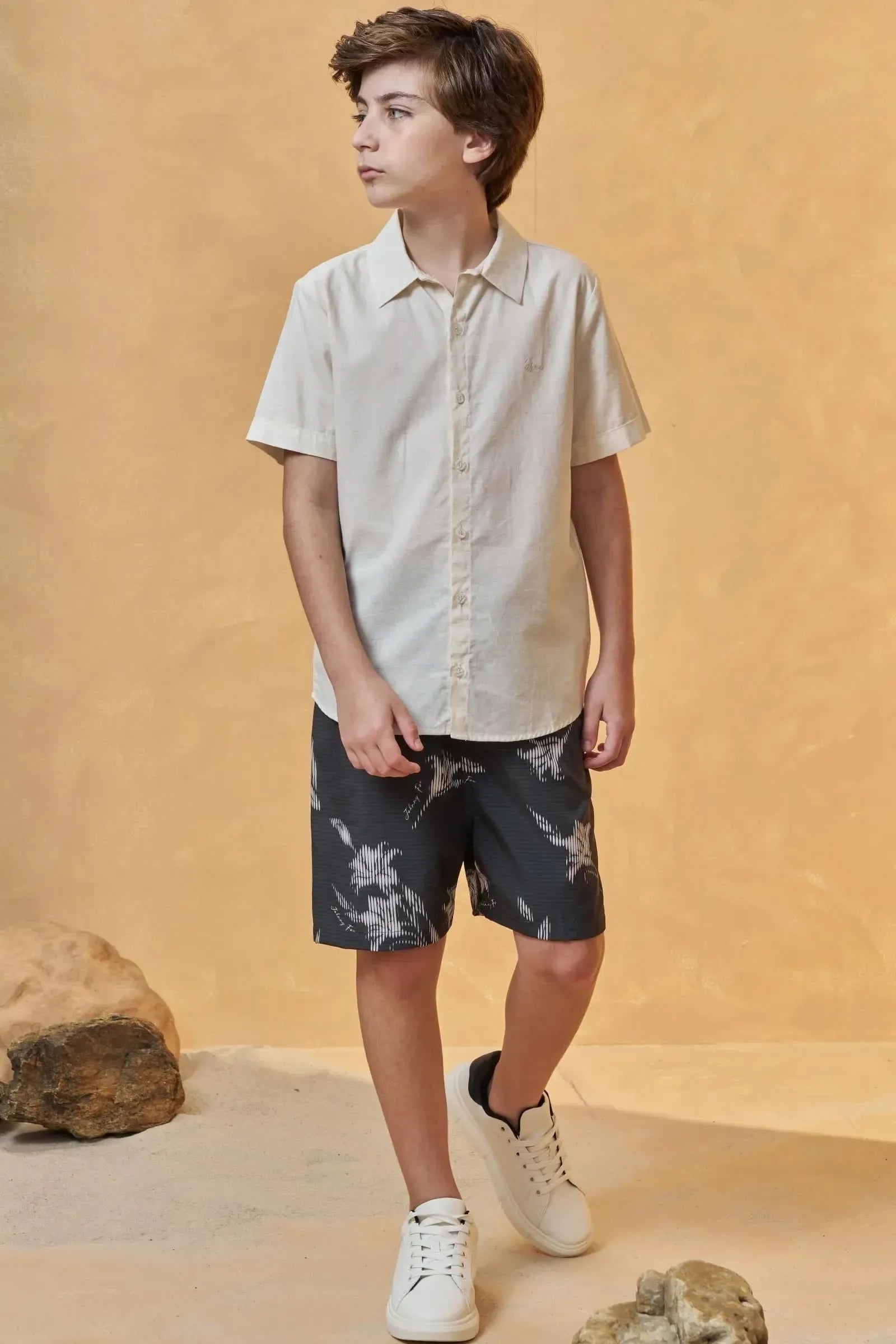 Camisa em Linho Deluxe 95114 Johnny Fox Teen Menino