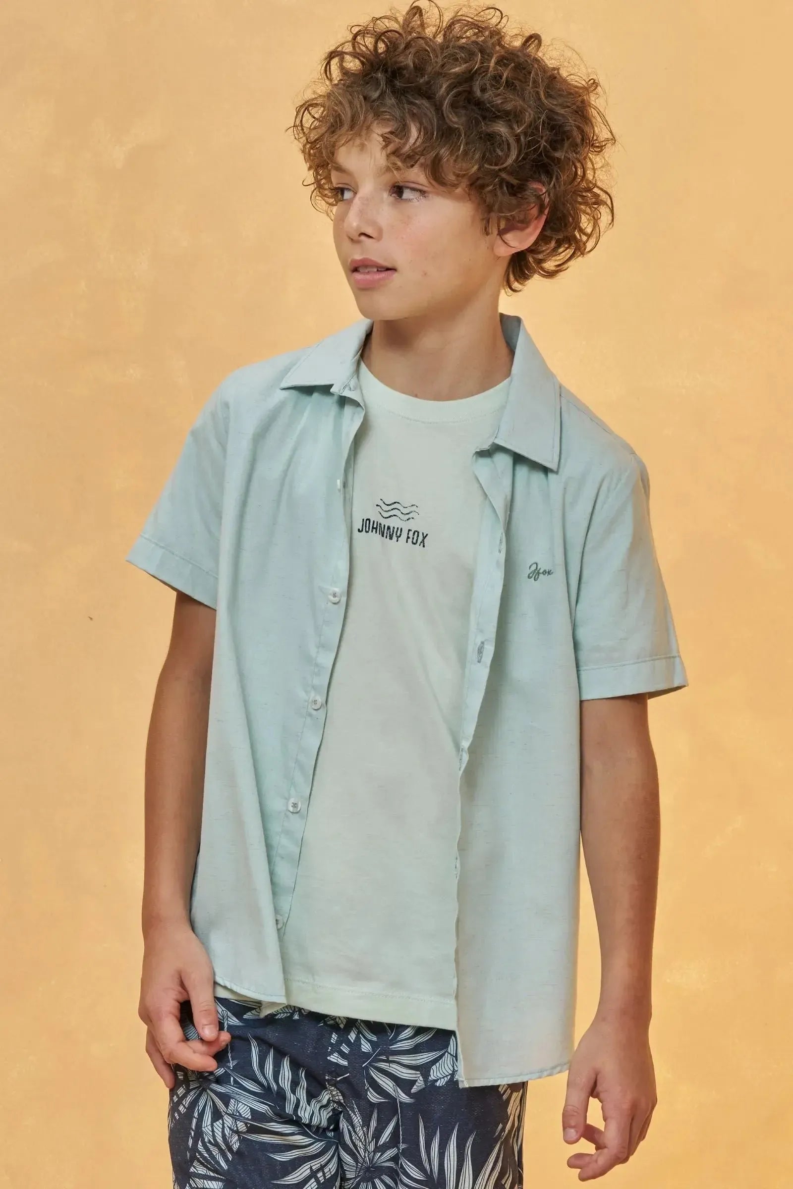 Camisa em Linho Deluxe 95114 Johnny Fox Teen Menino