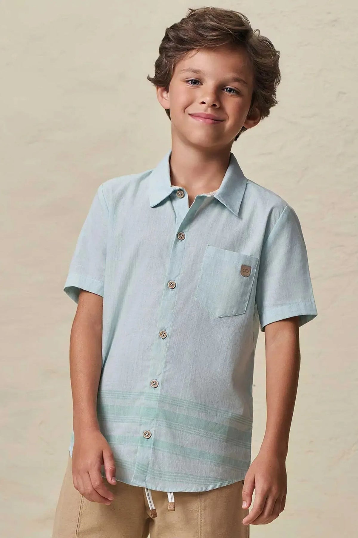 Camisa em Linho Verano 99008 LucBoo Infantil Menino
