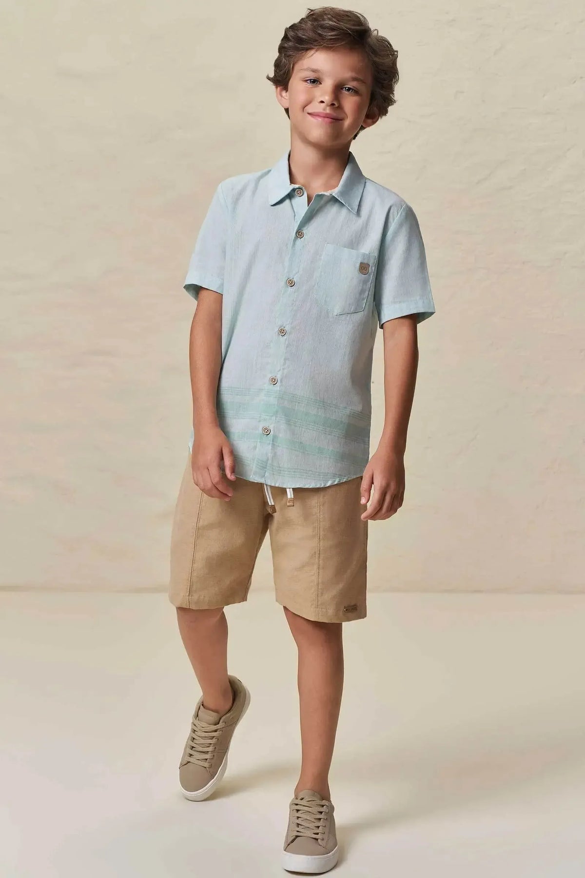 Camisa em Linho Verano 99008 LucBoo Infantil Menino