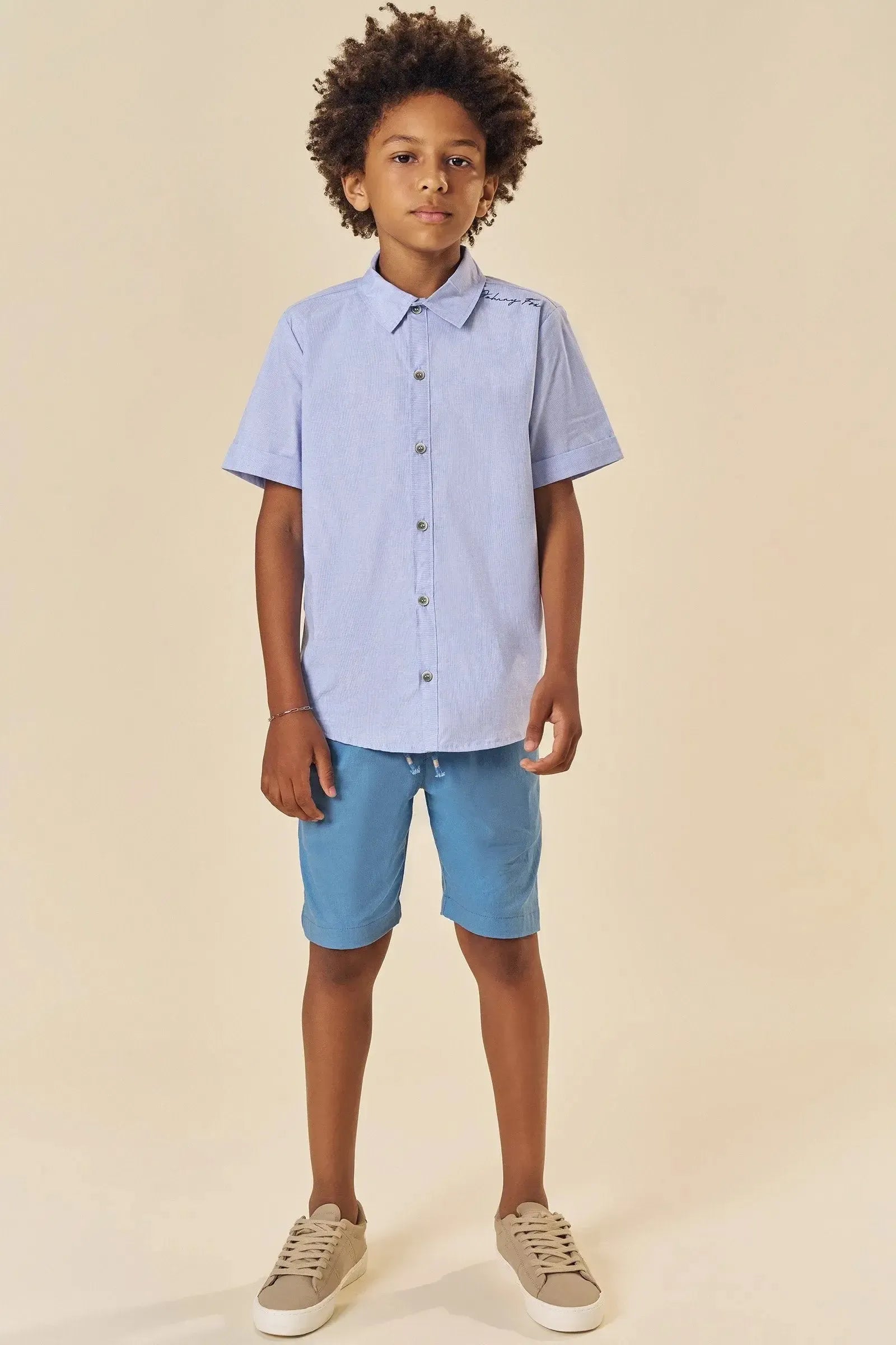 Camisa em Tricoline com Elastano 83582 Johnny Fox Teen Menino