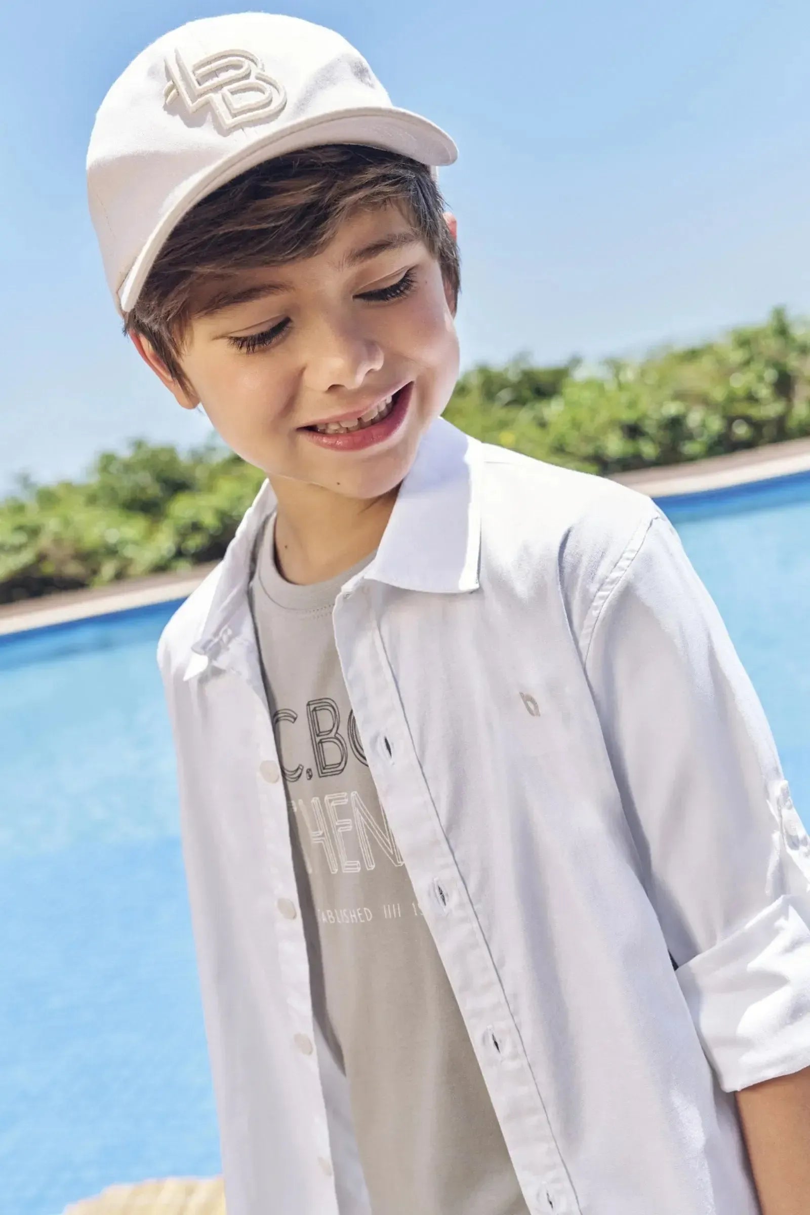 Camisa em Tricoline com Elastano 84831 LucBoo Infantil Menino