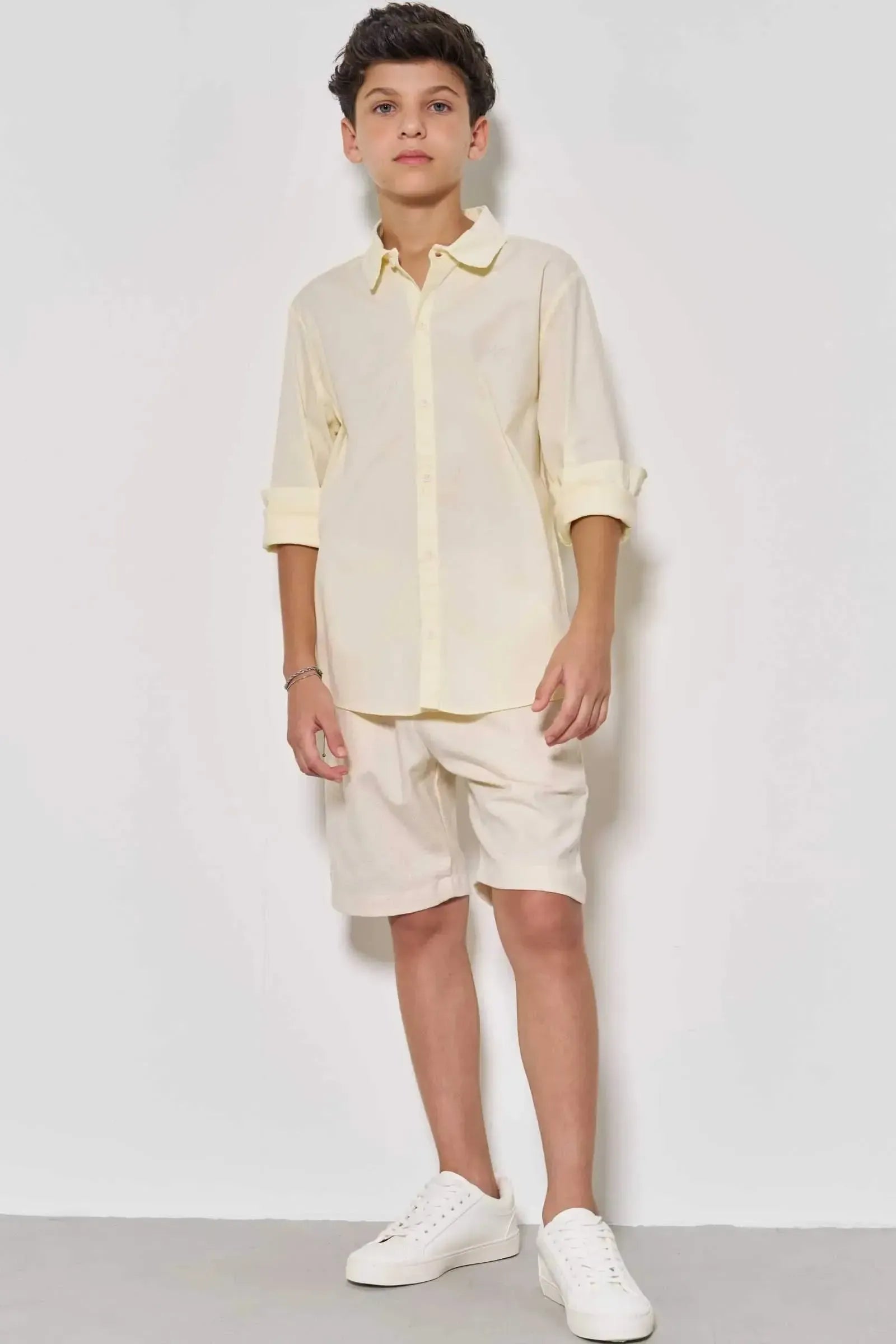 Camisa em Tricoline Mônaco com Elastano 86839 Johnny Fox Teen Menino