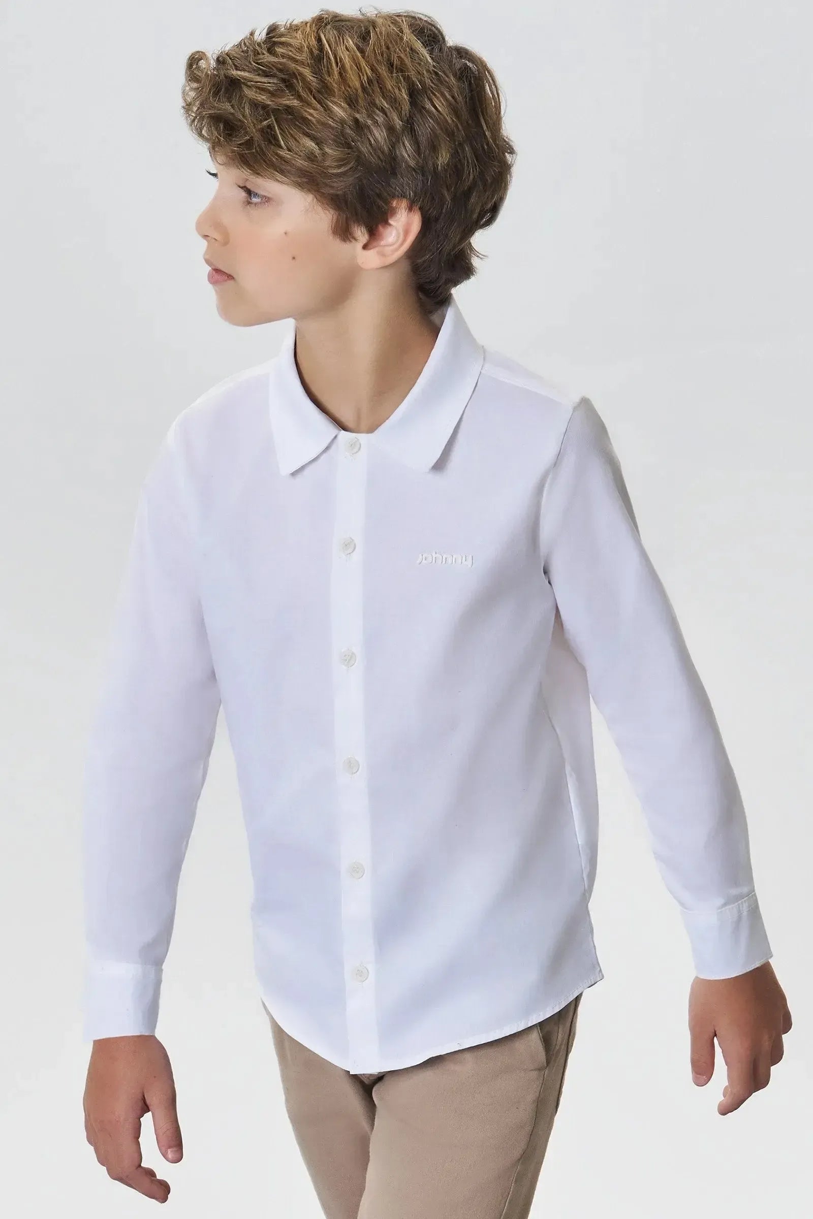 Camisa em Tricoline Mônaco com Elastano 89113 Johnny Fox Teen Menino