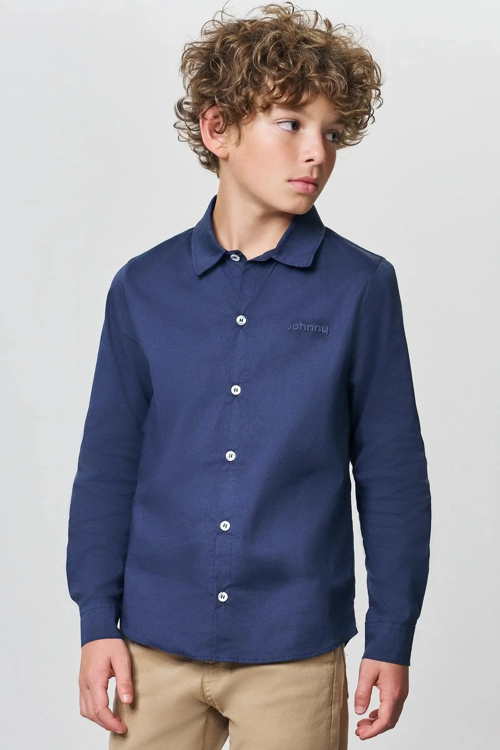 Camisa em Tricoline Mônaco com Elastano 89113 Johnny Fox Teen Menino