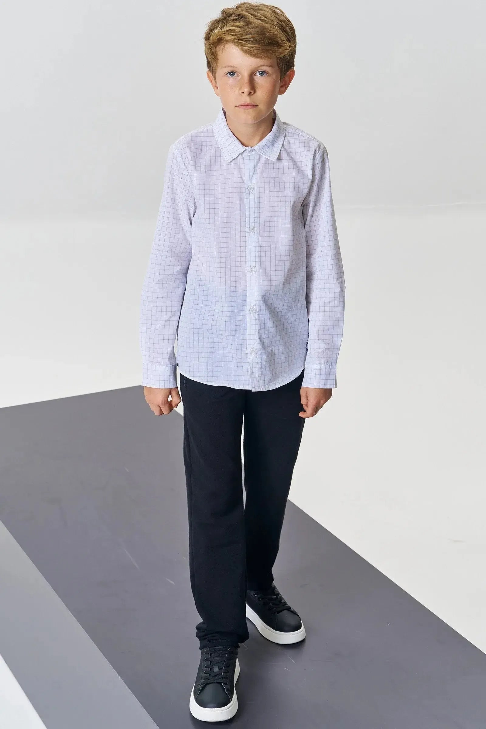 Camisa em Tricoline Urban Xadrez 90957 Johnny Fox Teen Menino