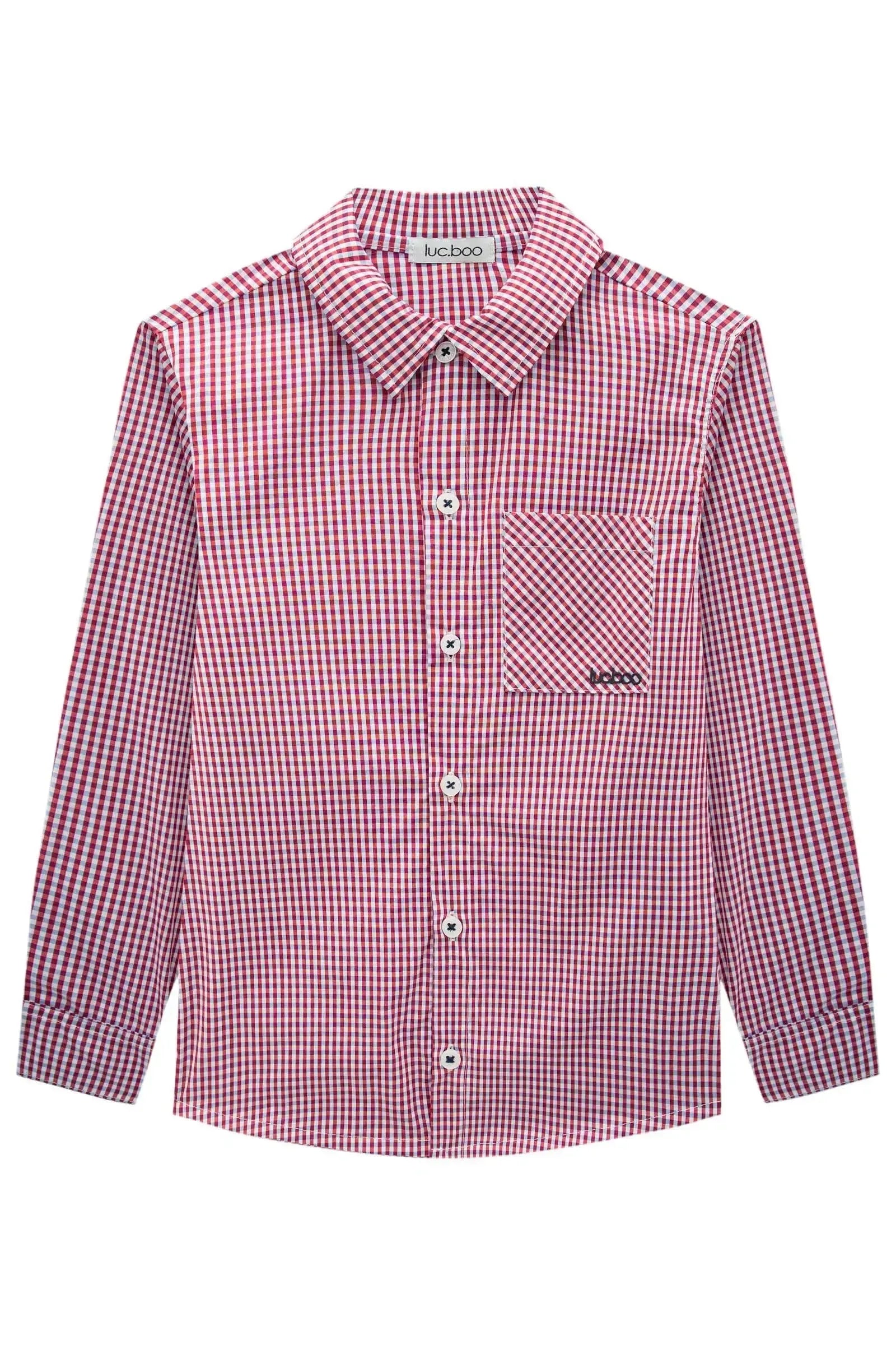 Camisa em Tricoline Xadrez 92039 LucBoo Infantil Menino