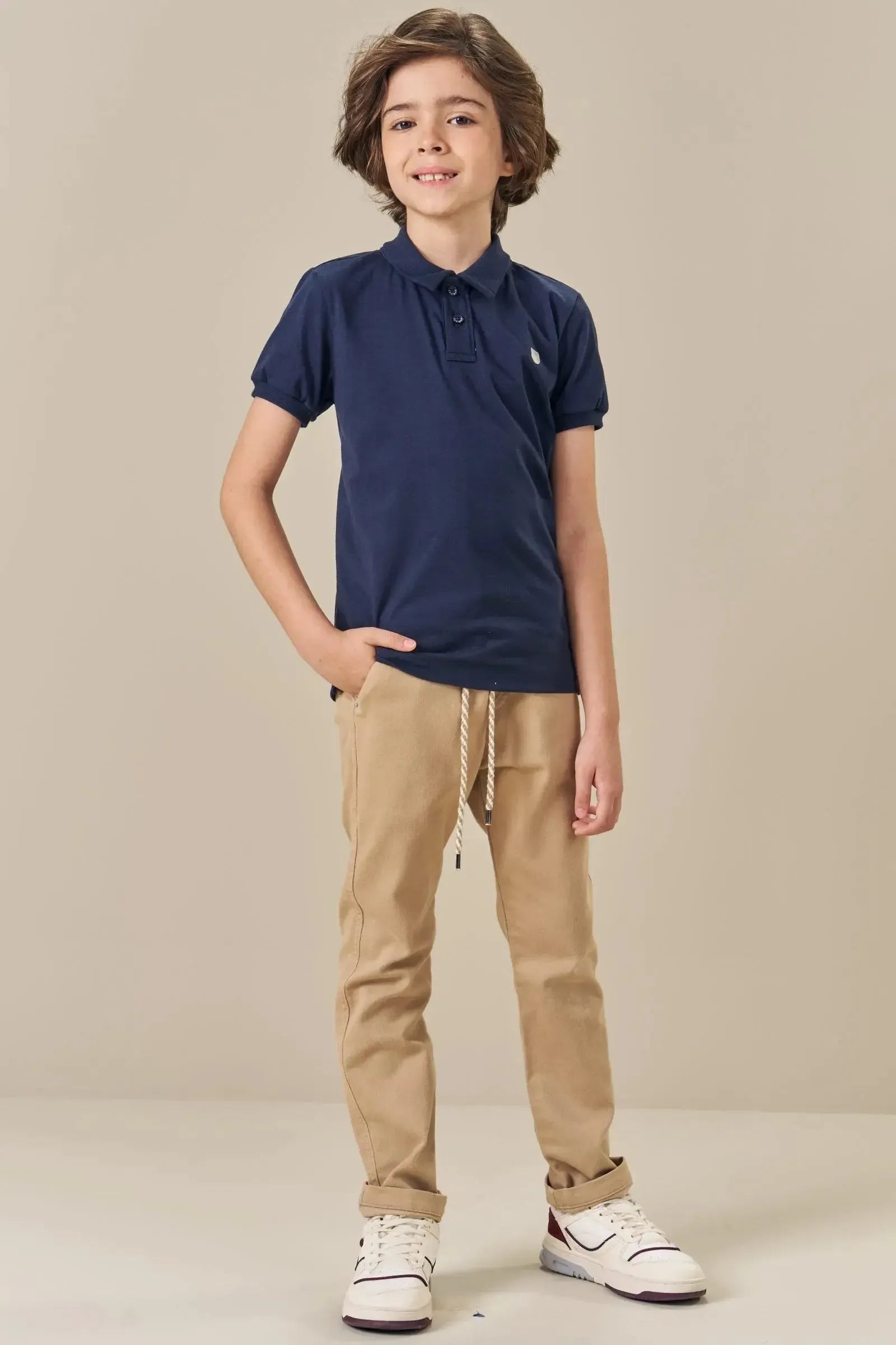 Camisa Polo em Meia Malha 84836 LucBoo Infantil Menino