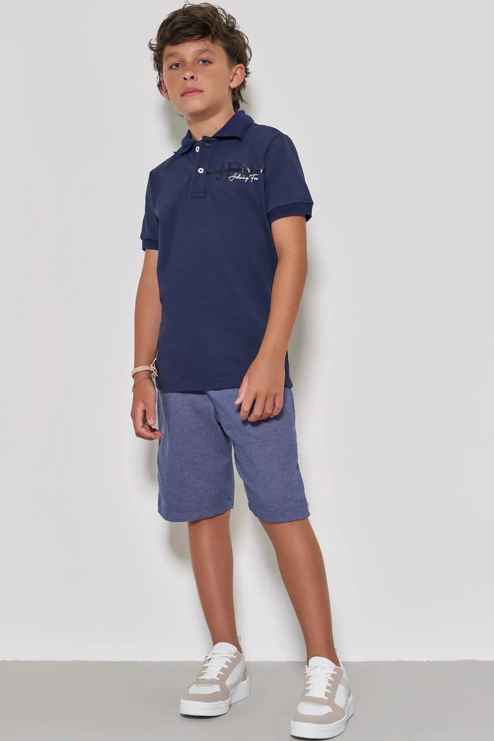 Camisa Polo em Piquet com Elastano 87075 Johnny Fox Teen Menino