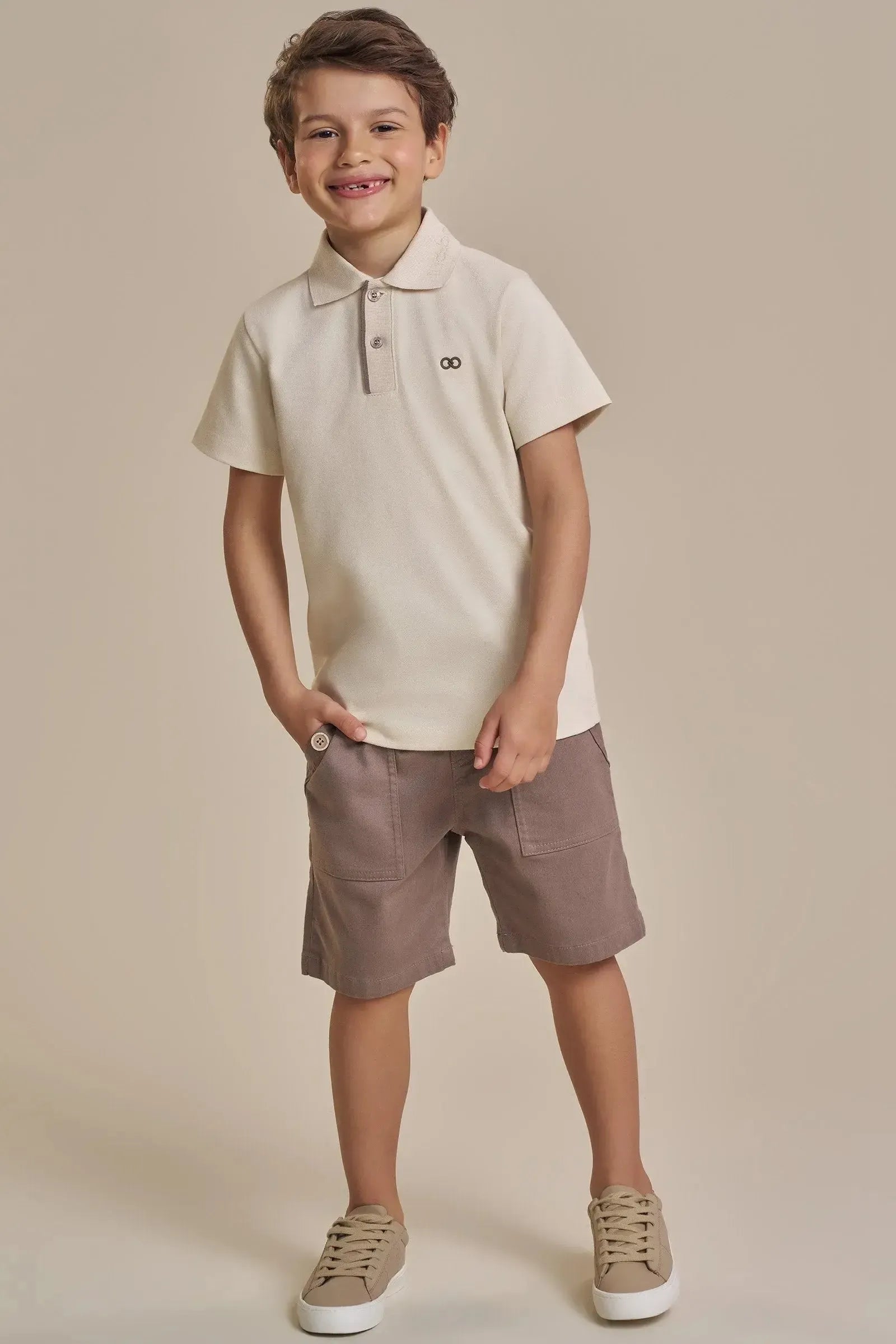 Camisa Polo em Piquet com Elastano 93506 LucBoo Infantil Menino