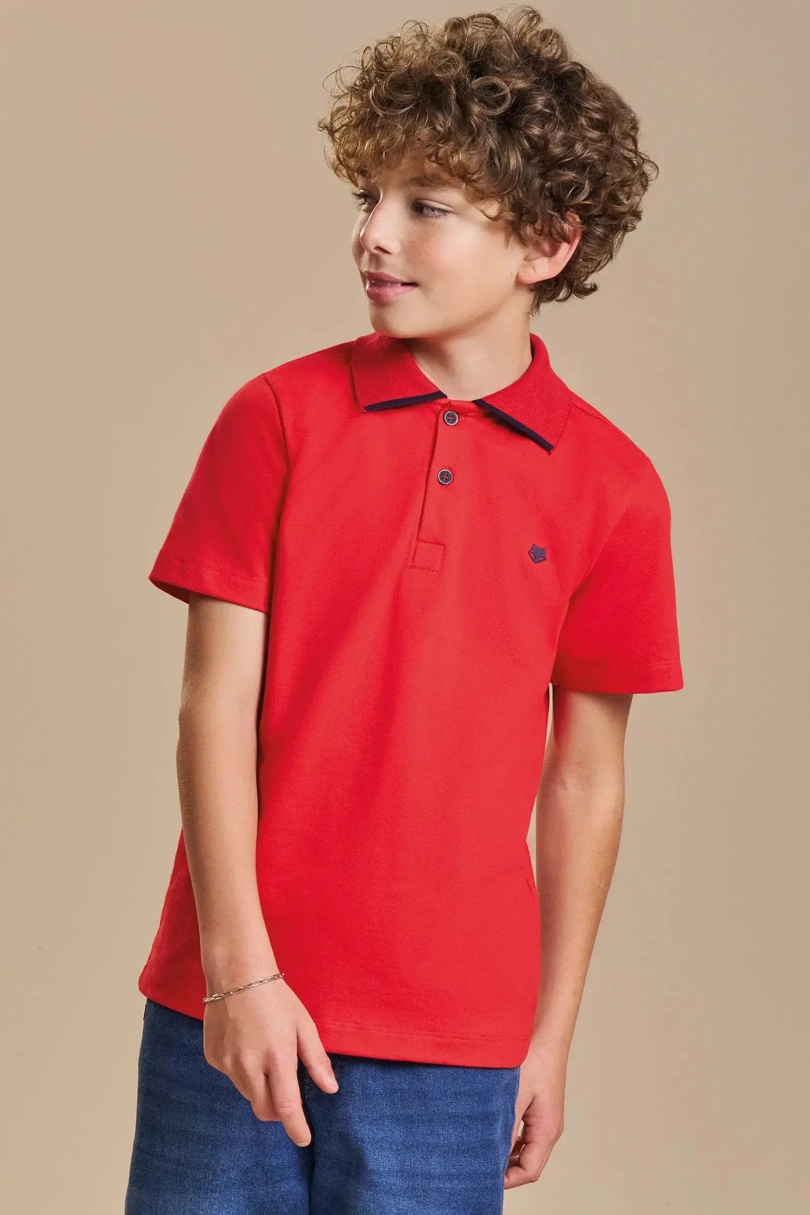 Camisa Polo em Piquet com Elastano 93896 Johnny Fox Teen Menino