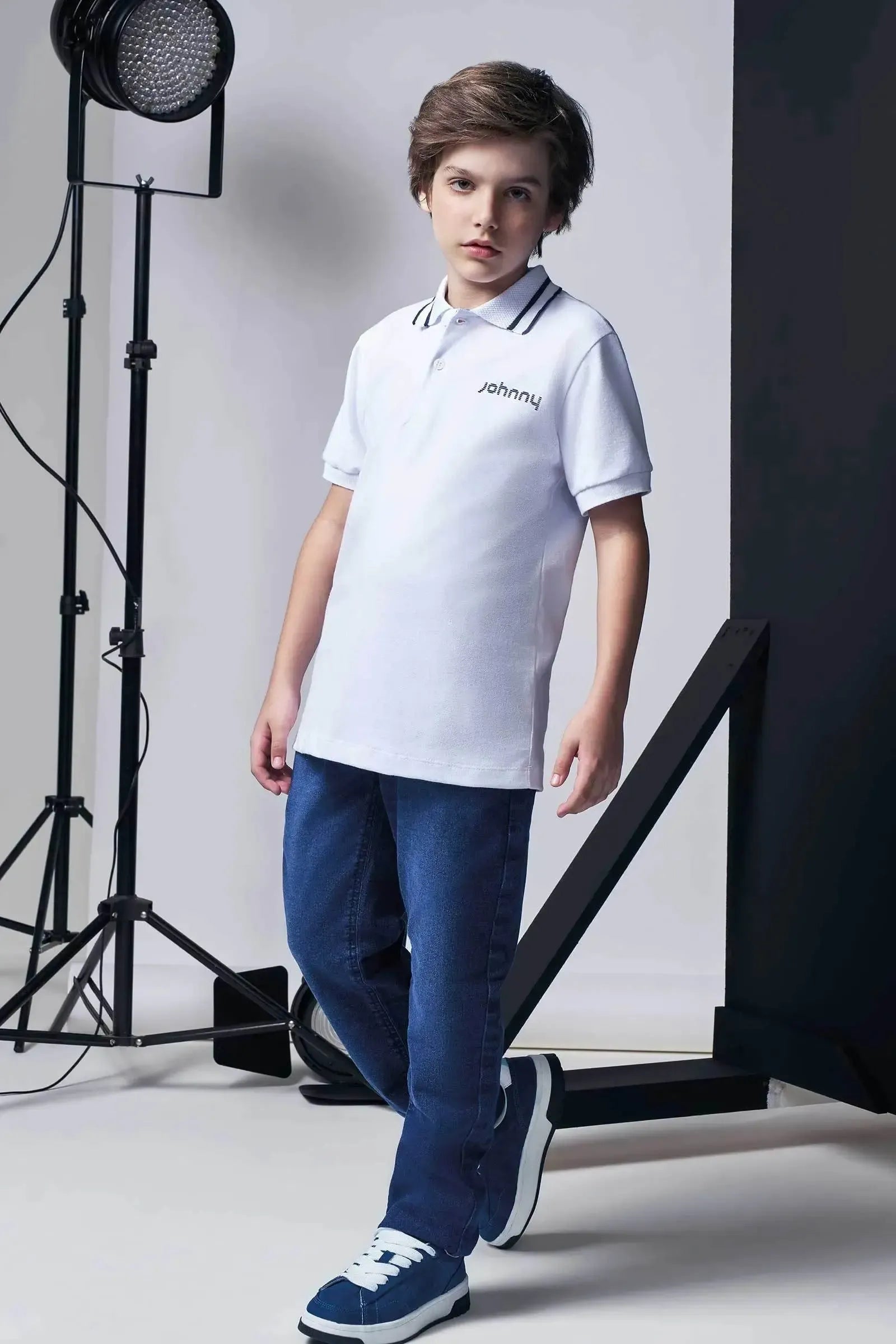 Camisa Polo em Piquet com Elastano 96037 Johnny Fox Teen Menino