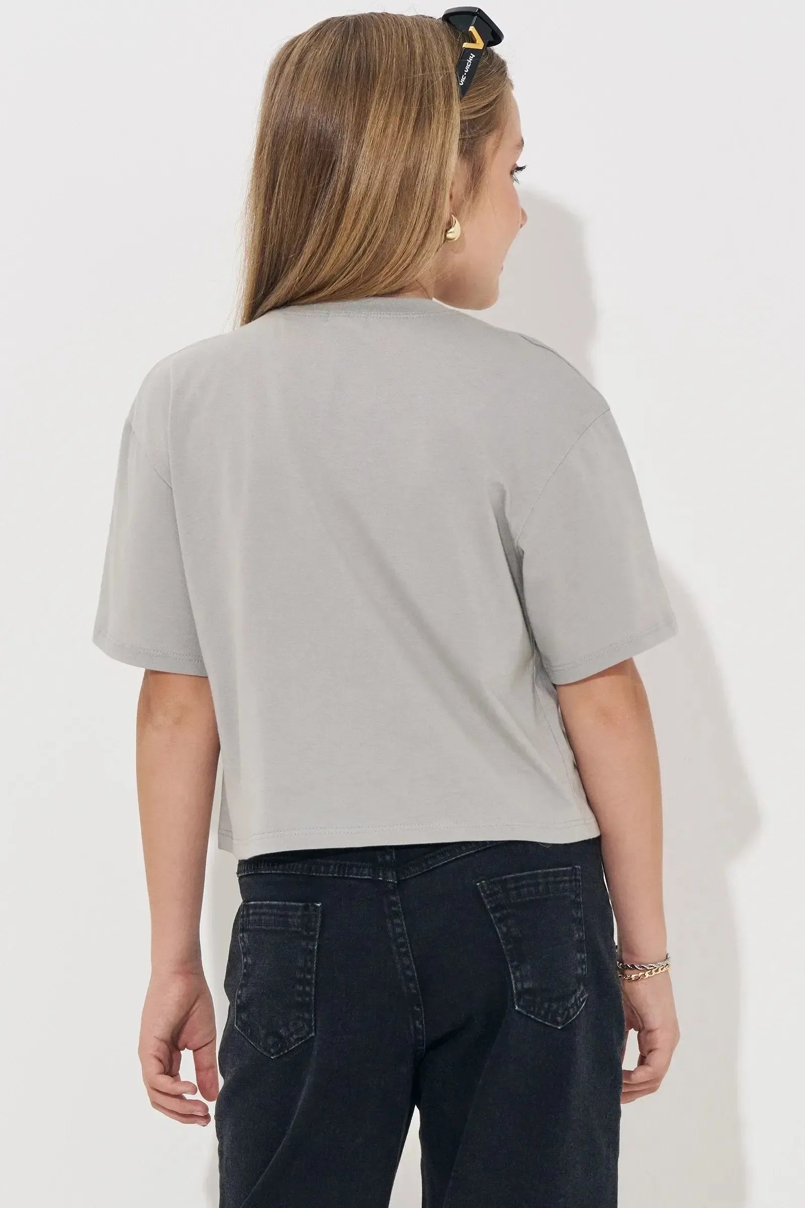 Camiseta Boxy Over em Meia Malha 82847 Vic&Vicky Teen Menina