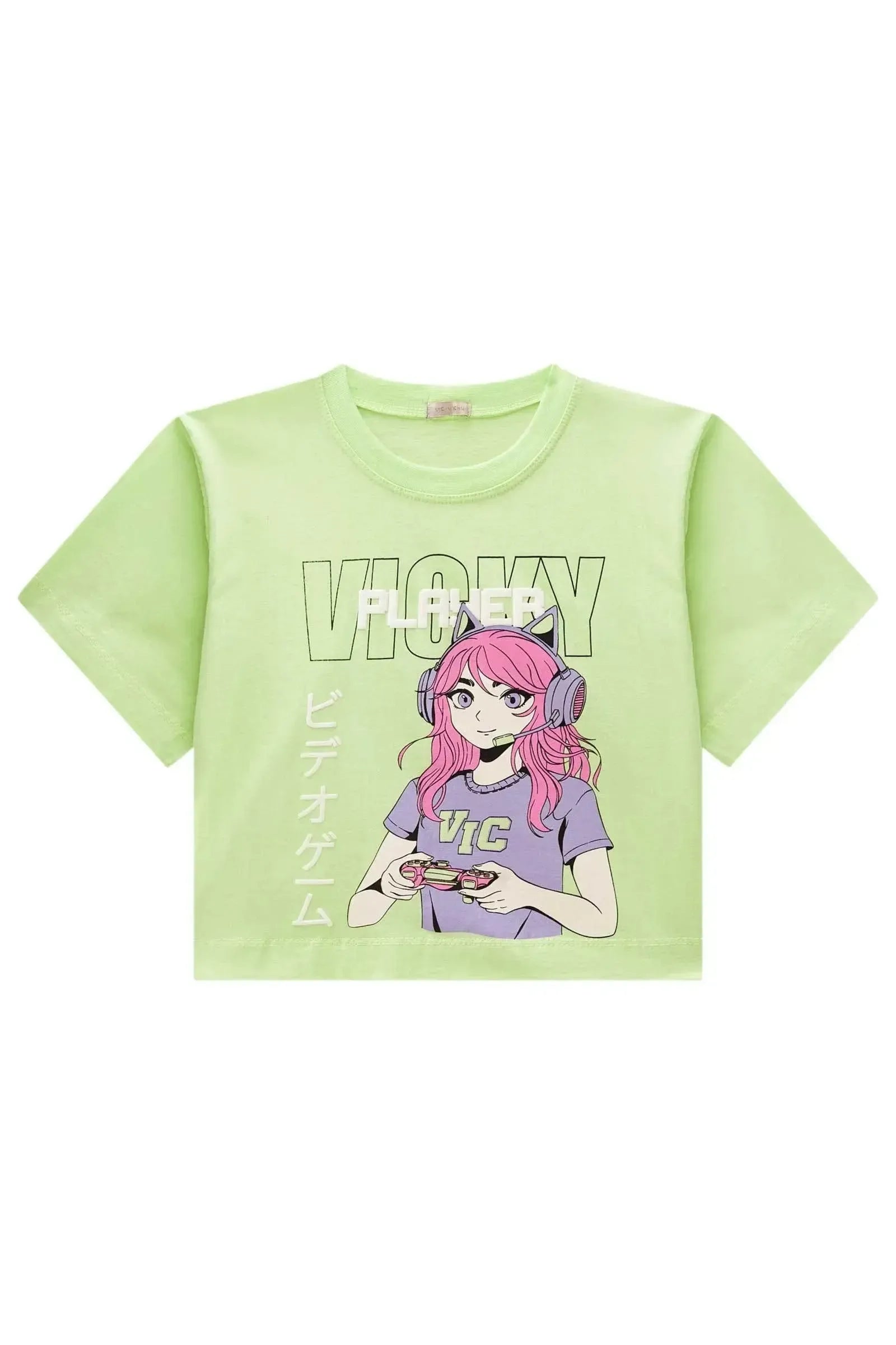 Camiseta Boxy Over em Meia Malha 85313 Vic&Vicky Teen Menina