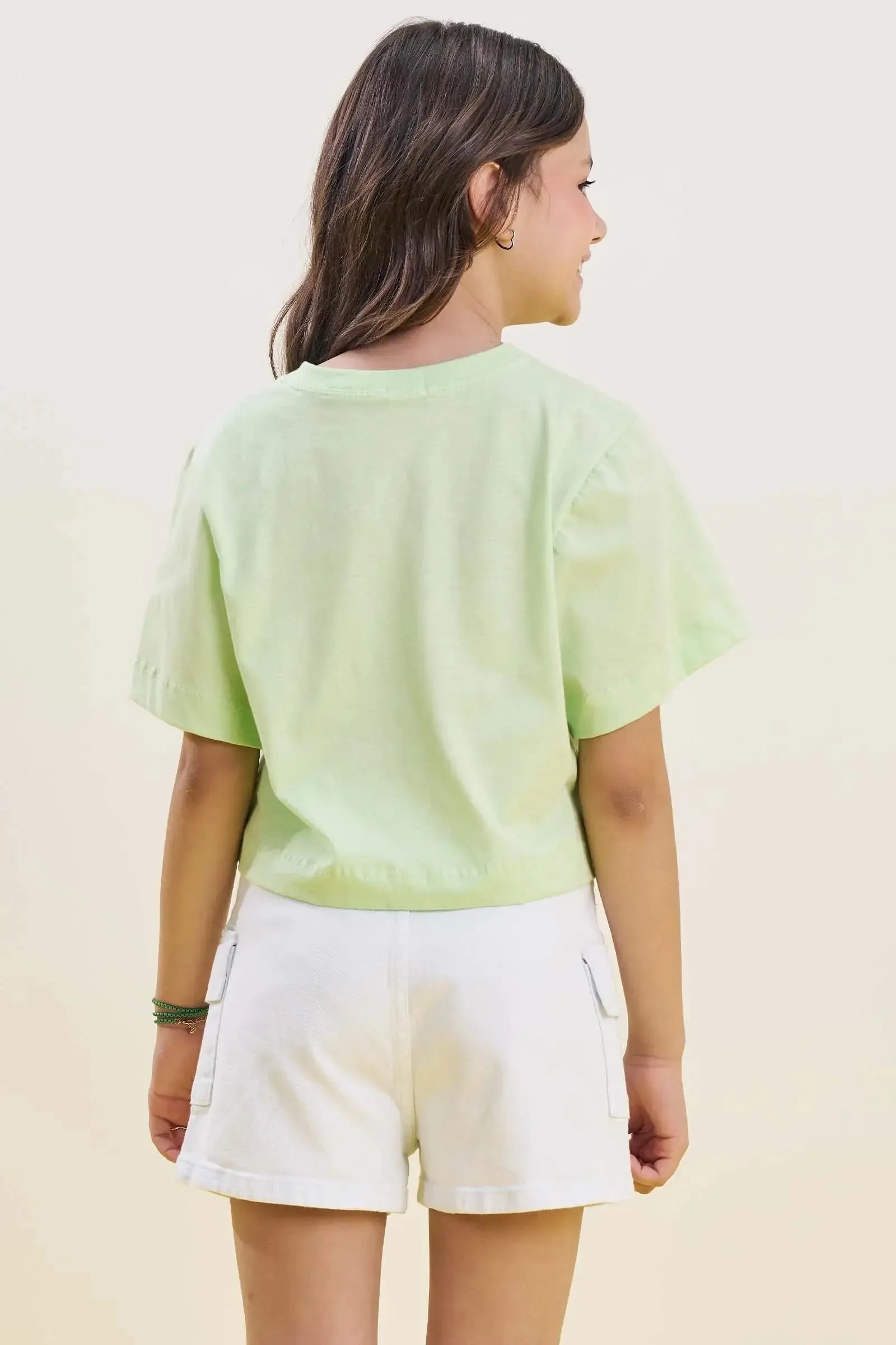 Camiseta Boxy Over em Meia Malha 85313 Vic&Vicky Teen Menina
