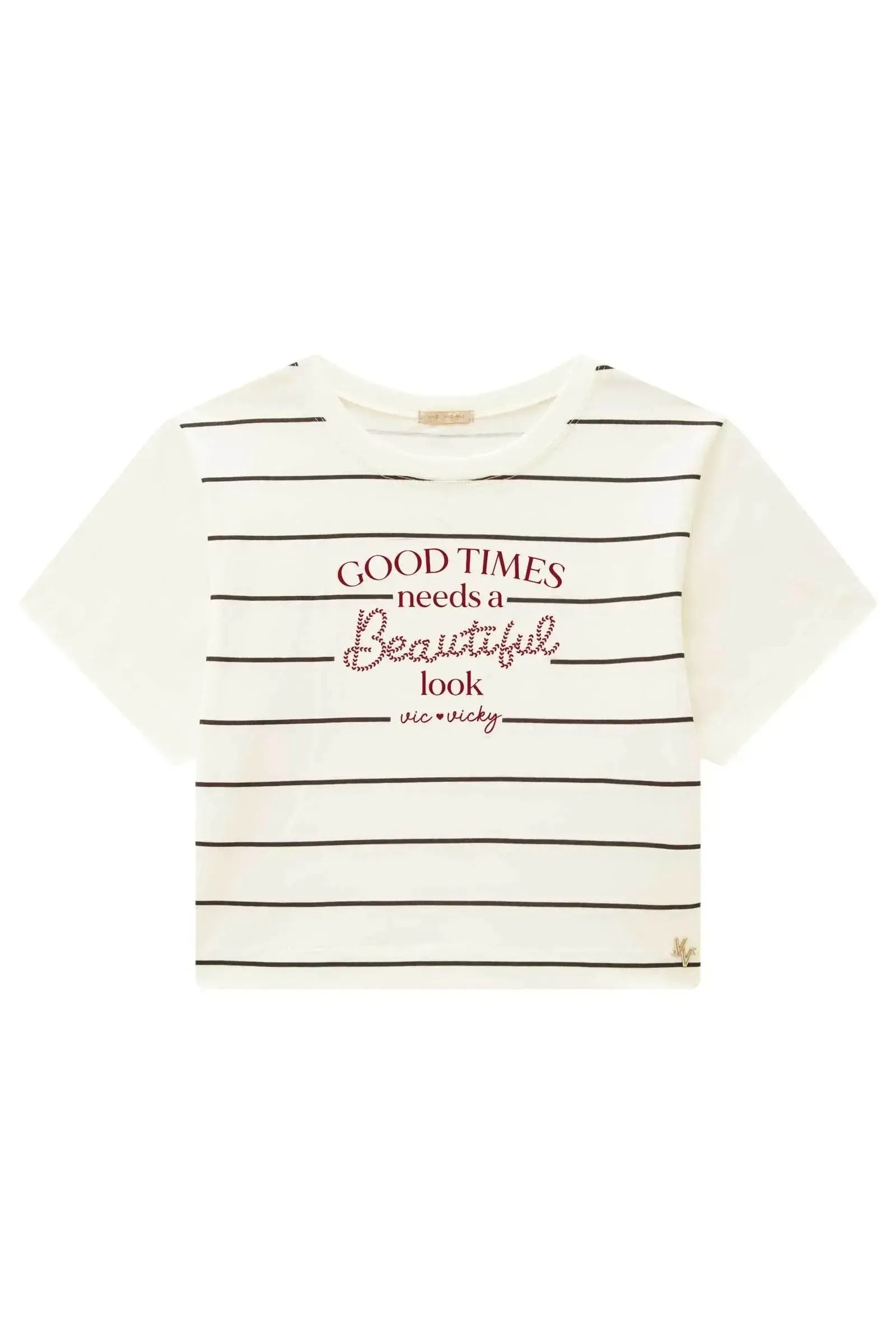 Camiseta Boxy Over em Meia Malha 86910 Vic&Vicky Teen Menina