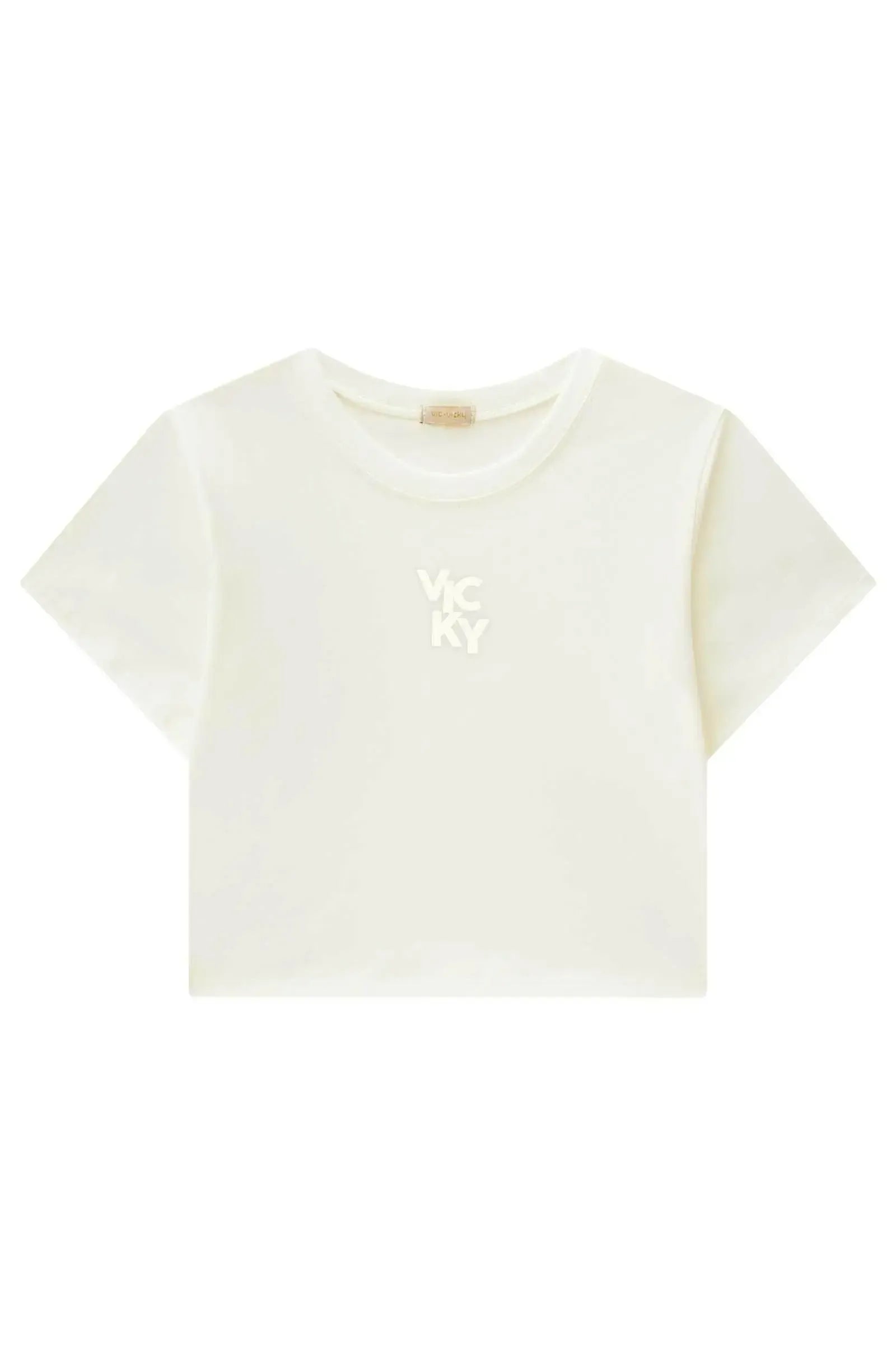 Camiseta Boxy Over em Meia Malha 87147 Vic&Vicky Teen Menina