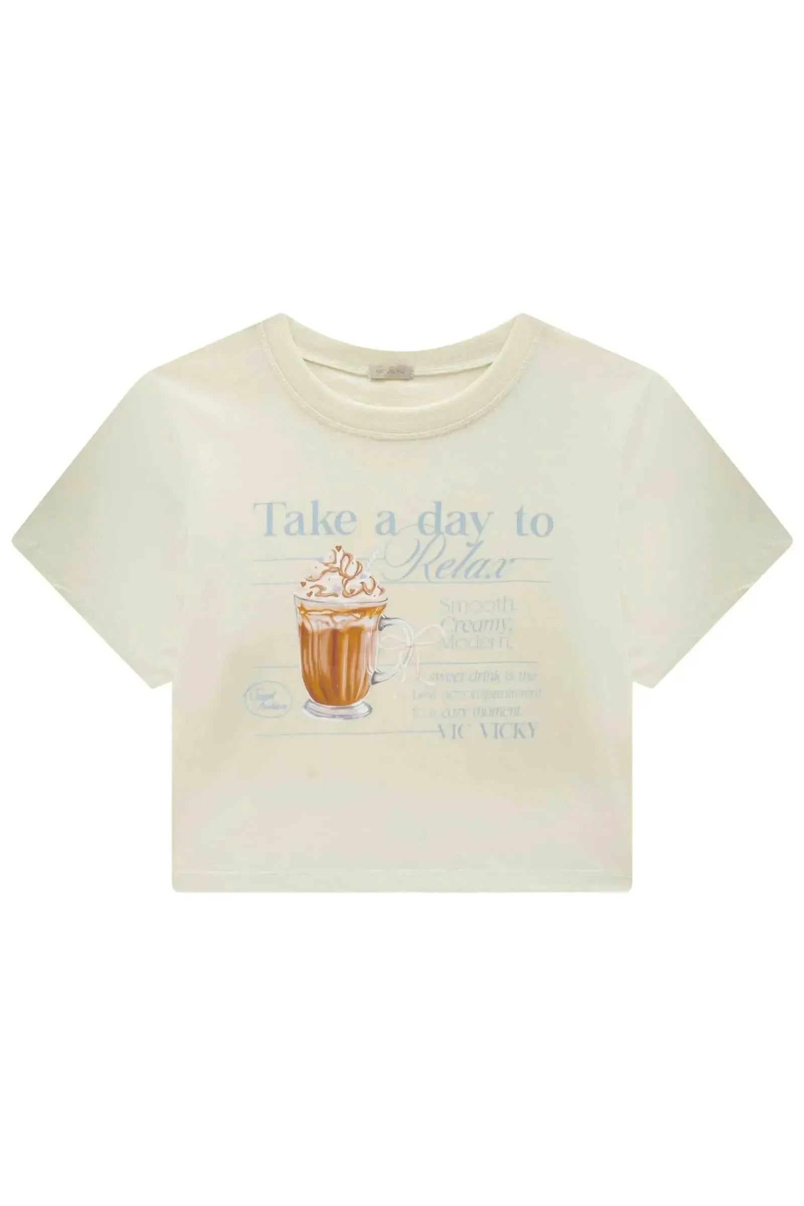 Camiseta Boxy Over em Meia Malha 89172 Vic&Vicky Teen Menina