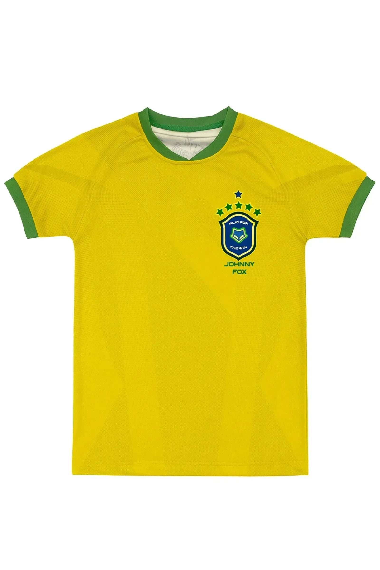 Camiseta Copa Brasil em Malha DRY Esportiva Leve e Respirável com Estampa em Alta Definição. Conforto Total Para Torcer. 99735 Johnny Fox Teen Menino