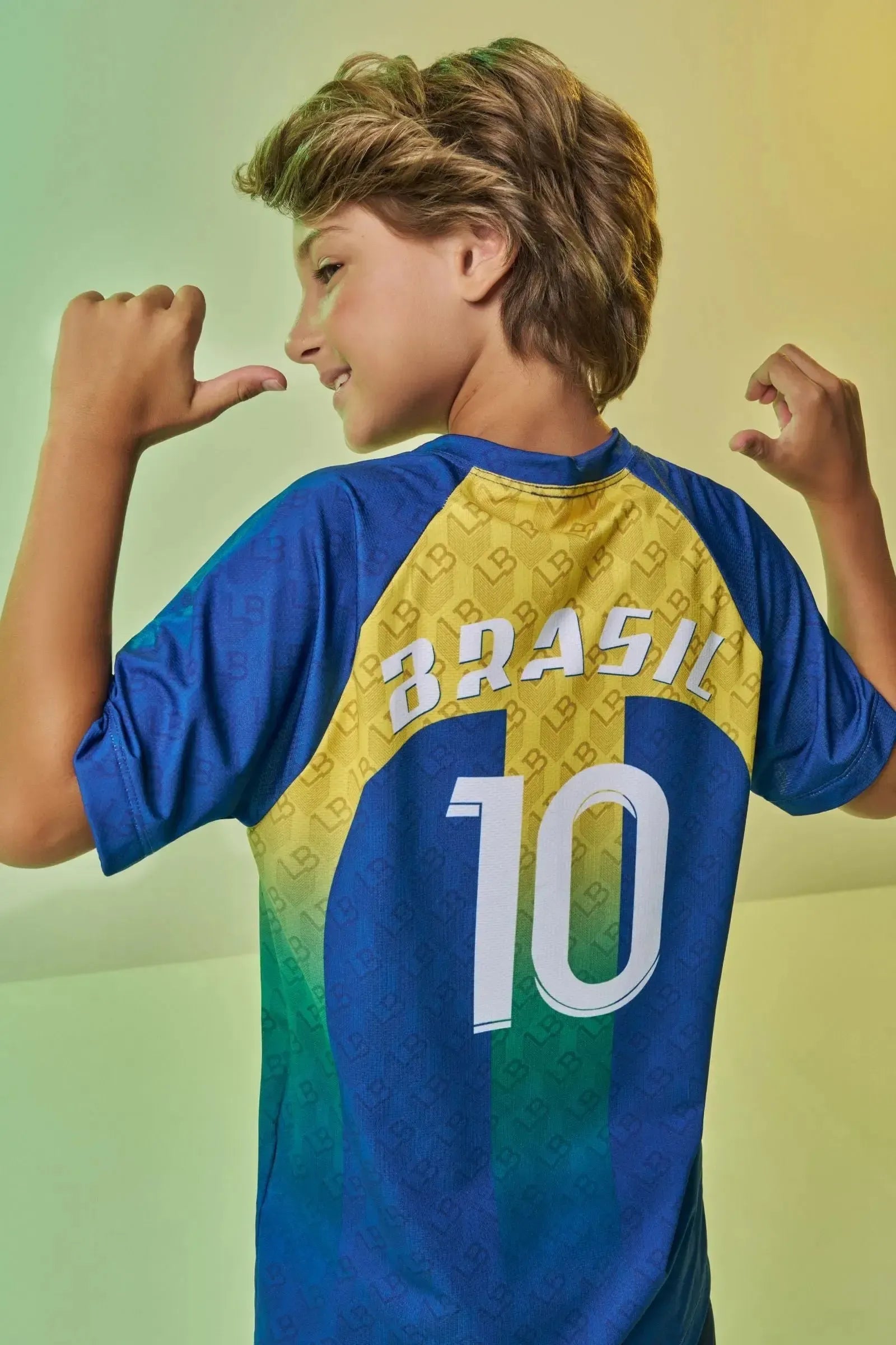 Camiseta Copa Brasil em Malha DRY Esportiva Leve Respirável e Confortável com Estampa Vibrante Para Torcer com Estilo e Liberdade. 99765 LucBoo Infantil Menino