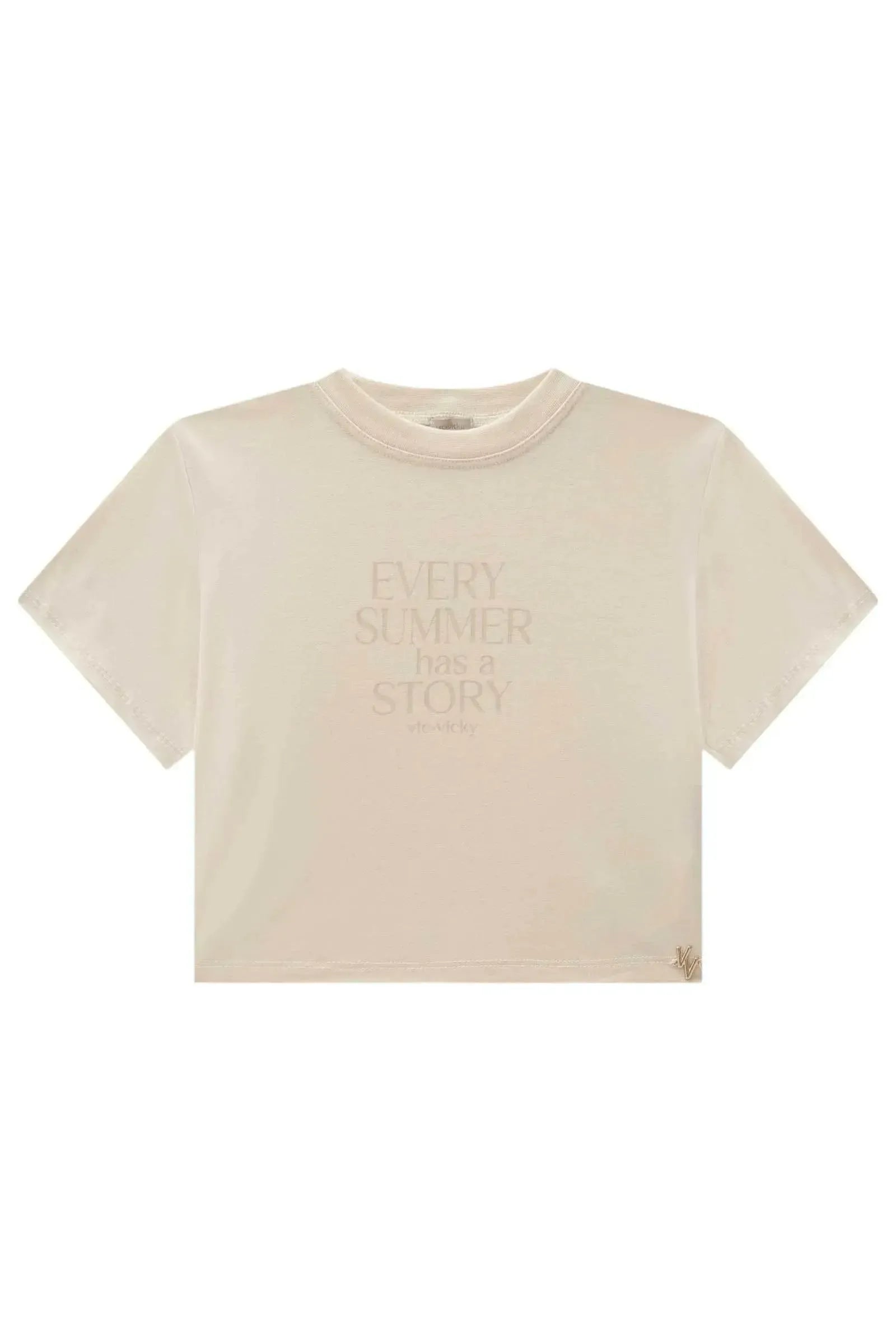 Camiseta Cropped em Viscolycra 83893 Vic&Vicky Teen Menina