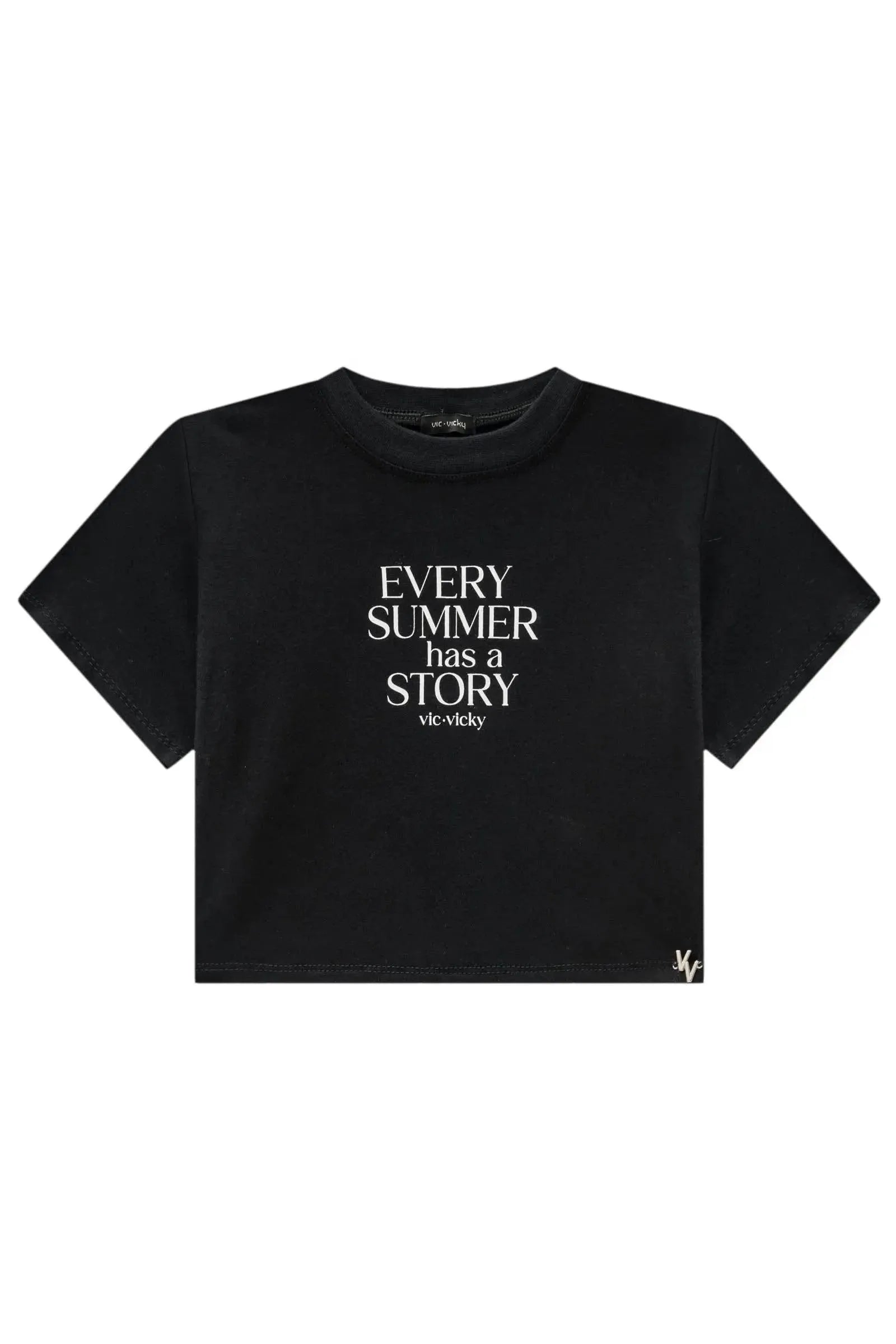 Camiseta Cropped em Viscolycra 83893 Vic&Vicky Teen Menina
