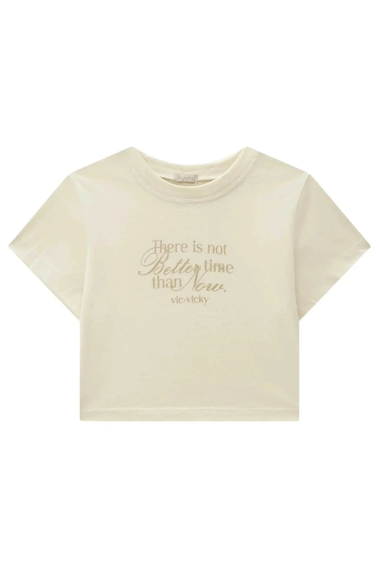 Camiseta Cropped Over em Meia Malha 86897 Vic&Vicky Teen Menina