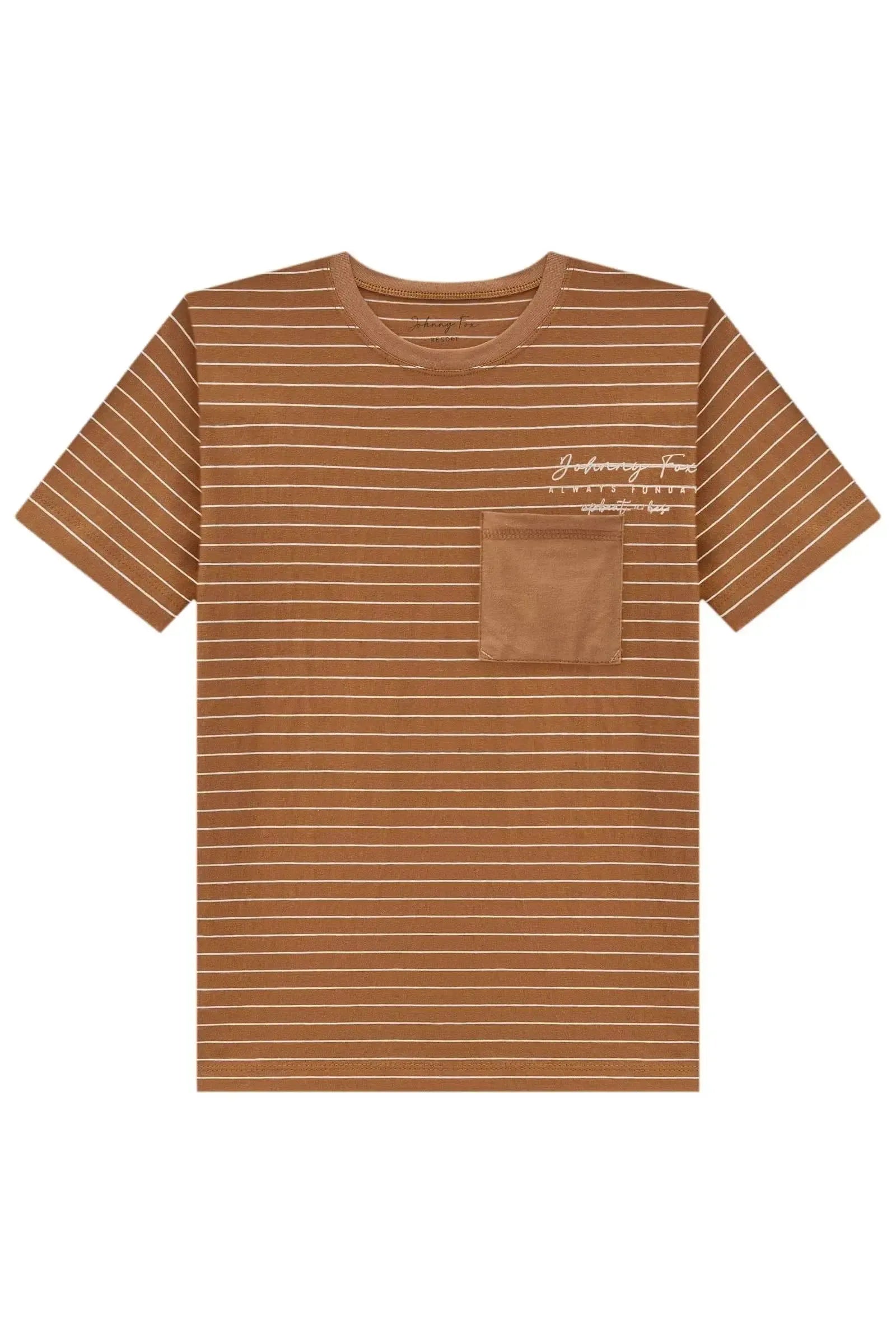 Camiseta em Cotton Listrado Fio Tinto 83508 Johnny Fox Teen Menino
