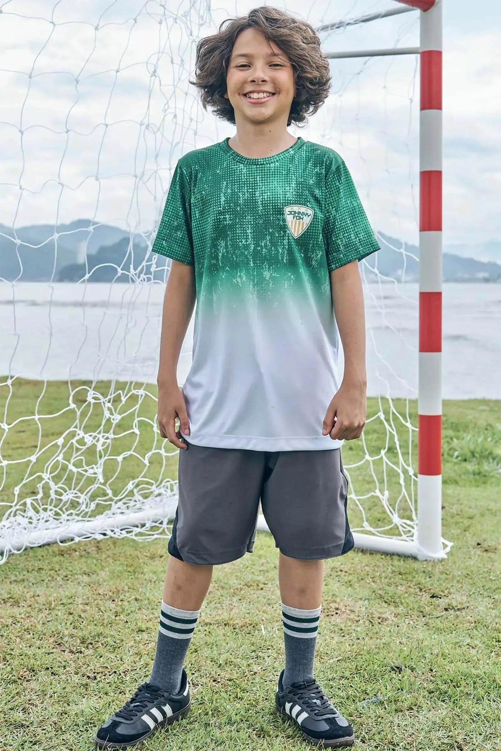 Camiseta em Malha Dry Sport 85681 Johnny Fox Teen Menino