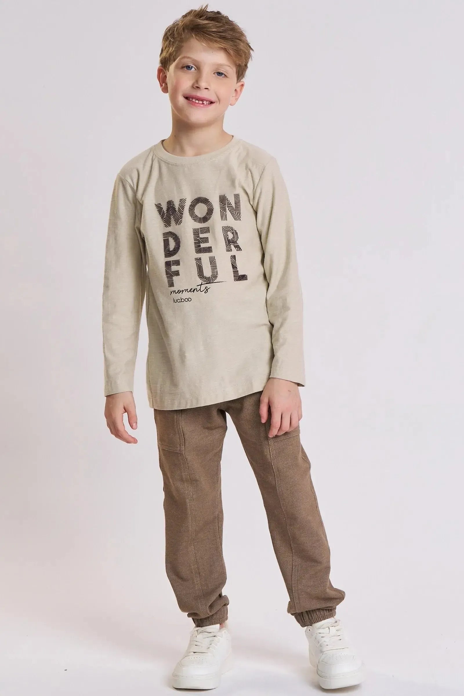 Camiseta em Malha Flamê 89263 LucBoo Infantil Menino