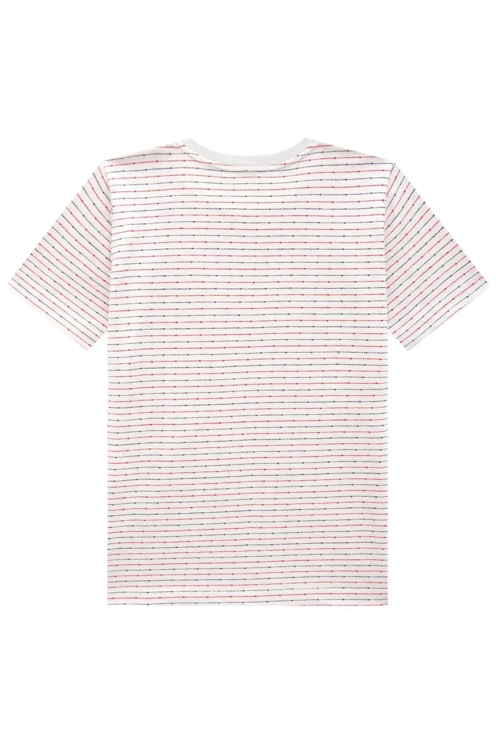 Camiseta em Malha Listrada Fio Tinto 82827 LucBoo Infantil Menino