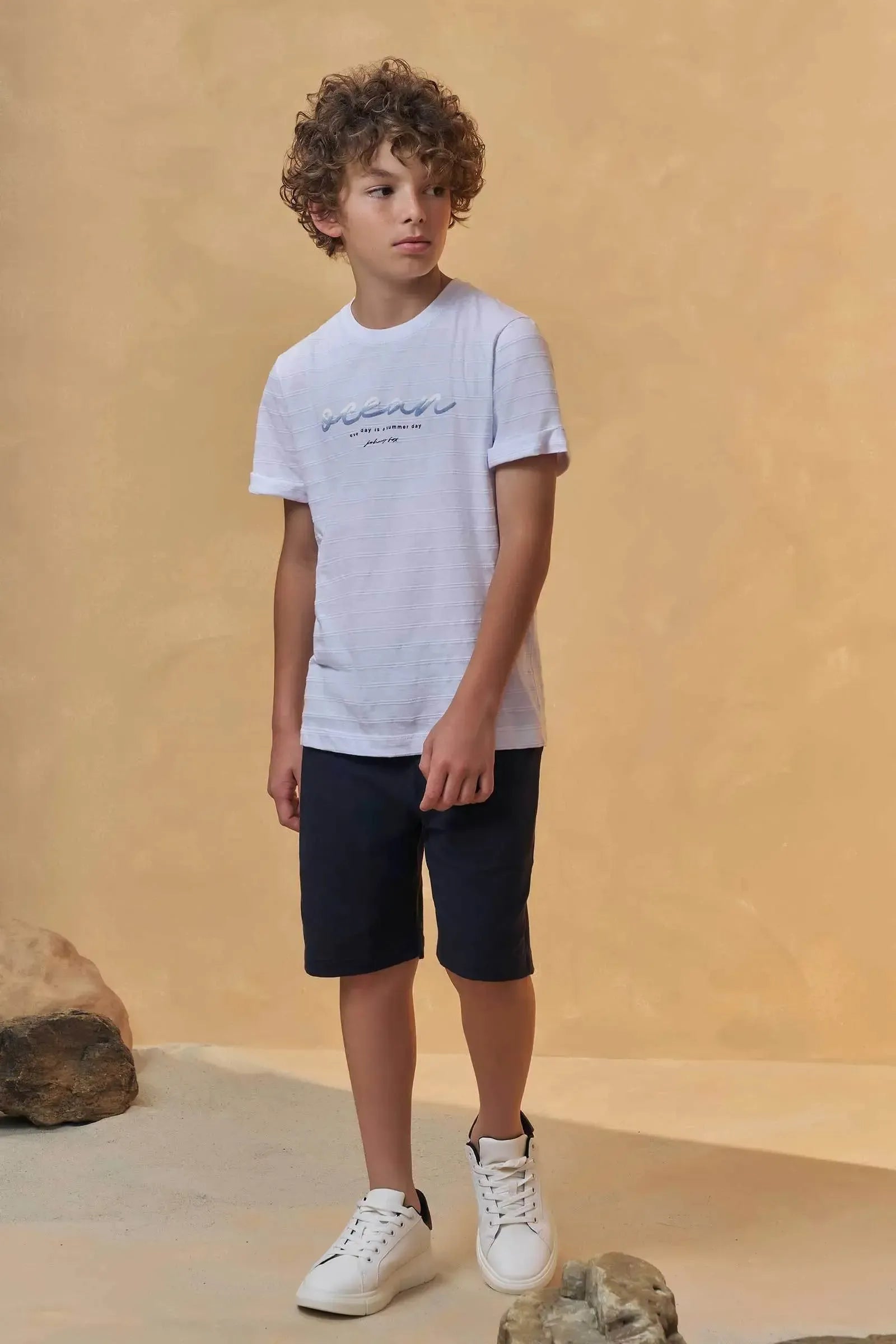 Camiseta em Malha Relevo 96387 Johnny Fox Teen Menino